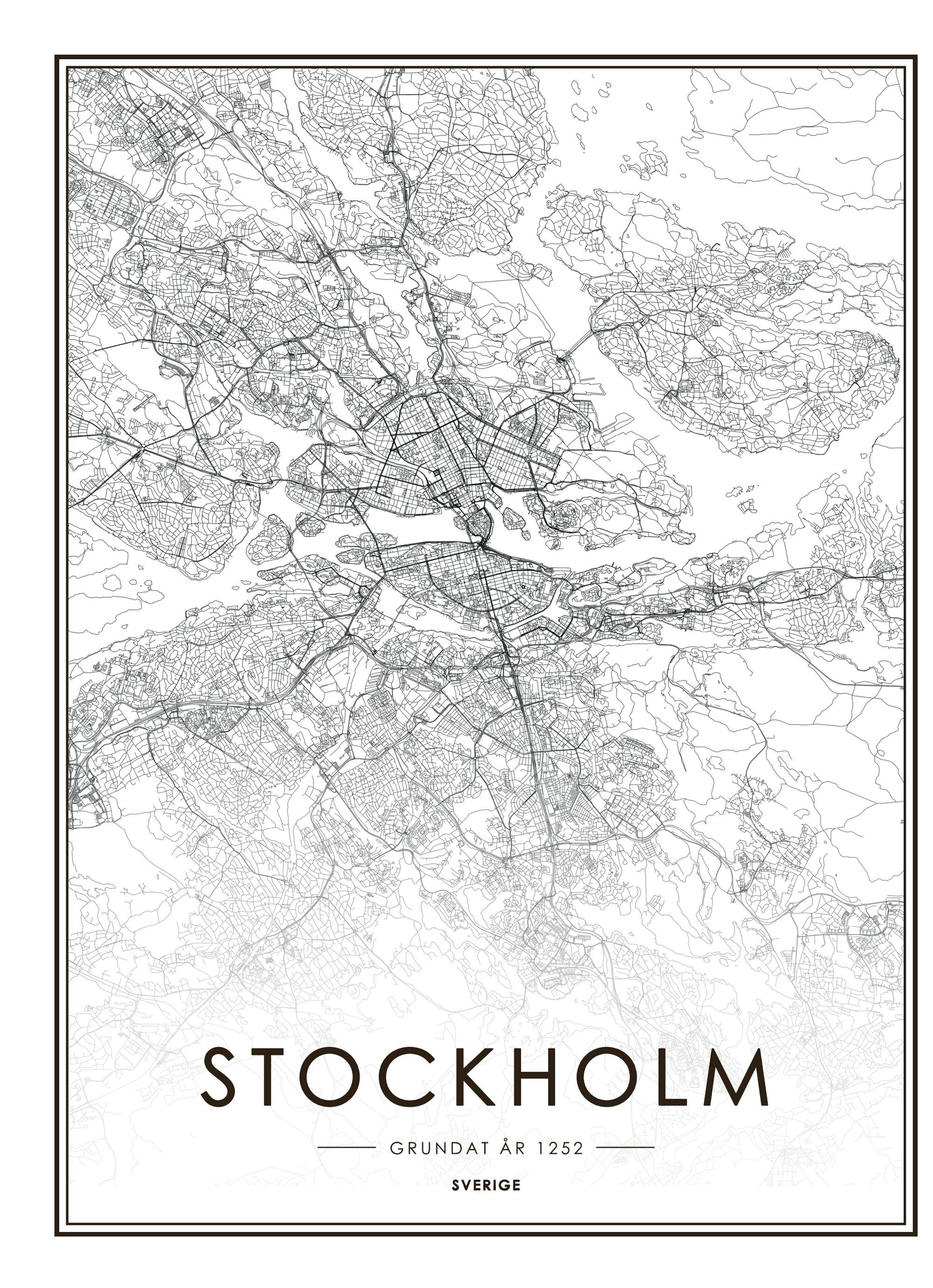 Stockholm Map, Poster