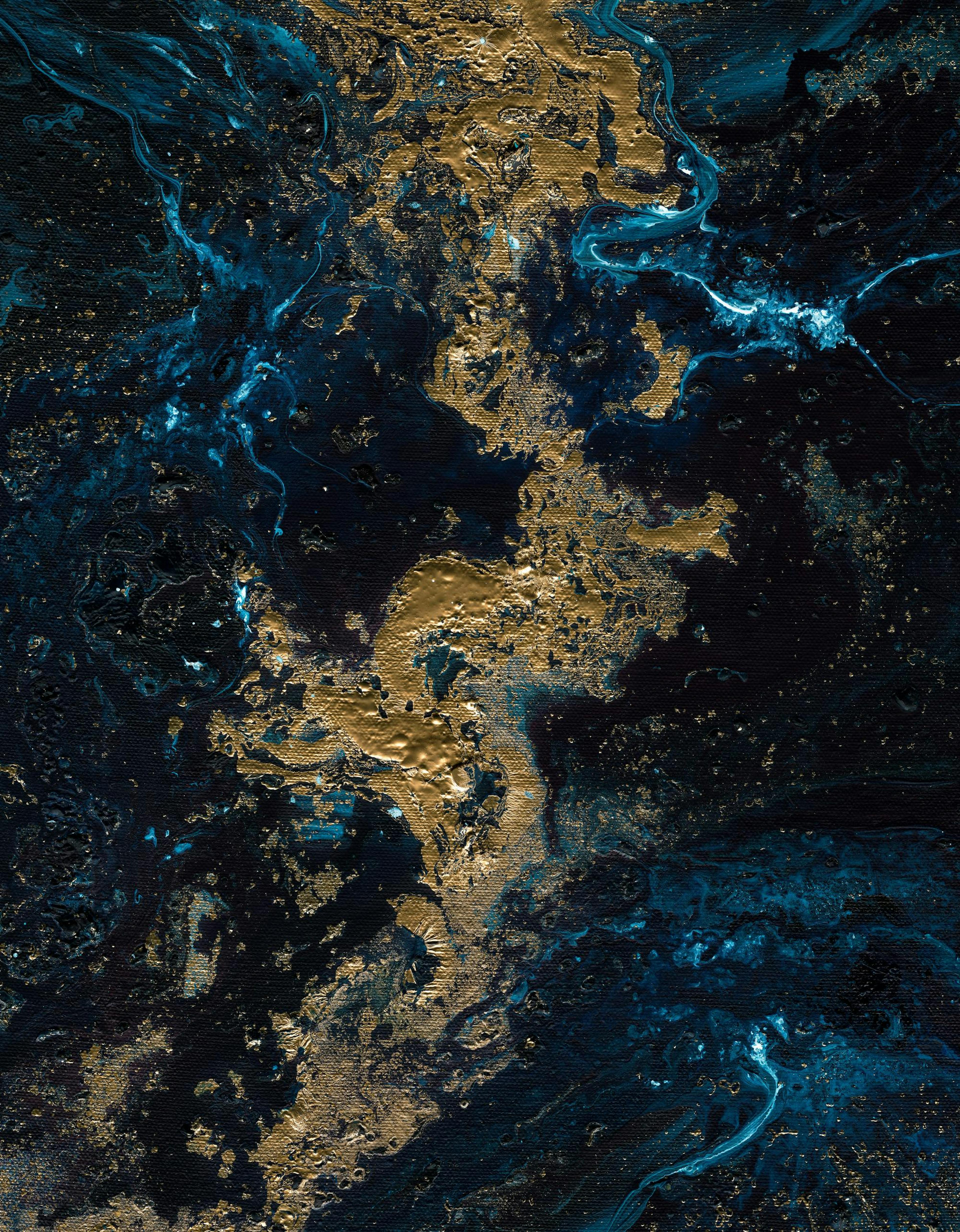 Blue gold Print