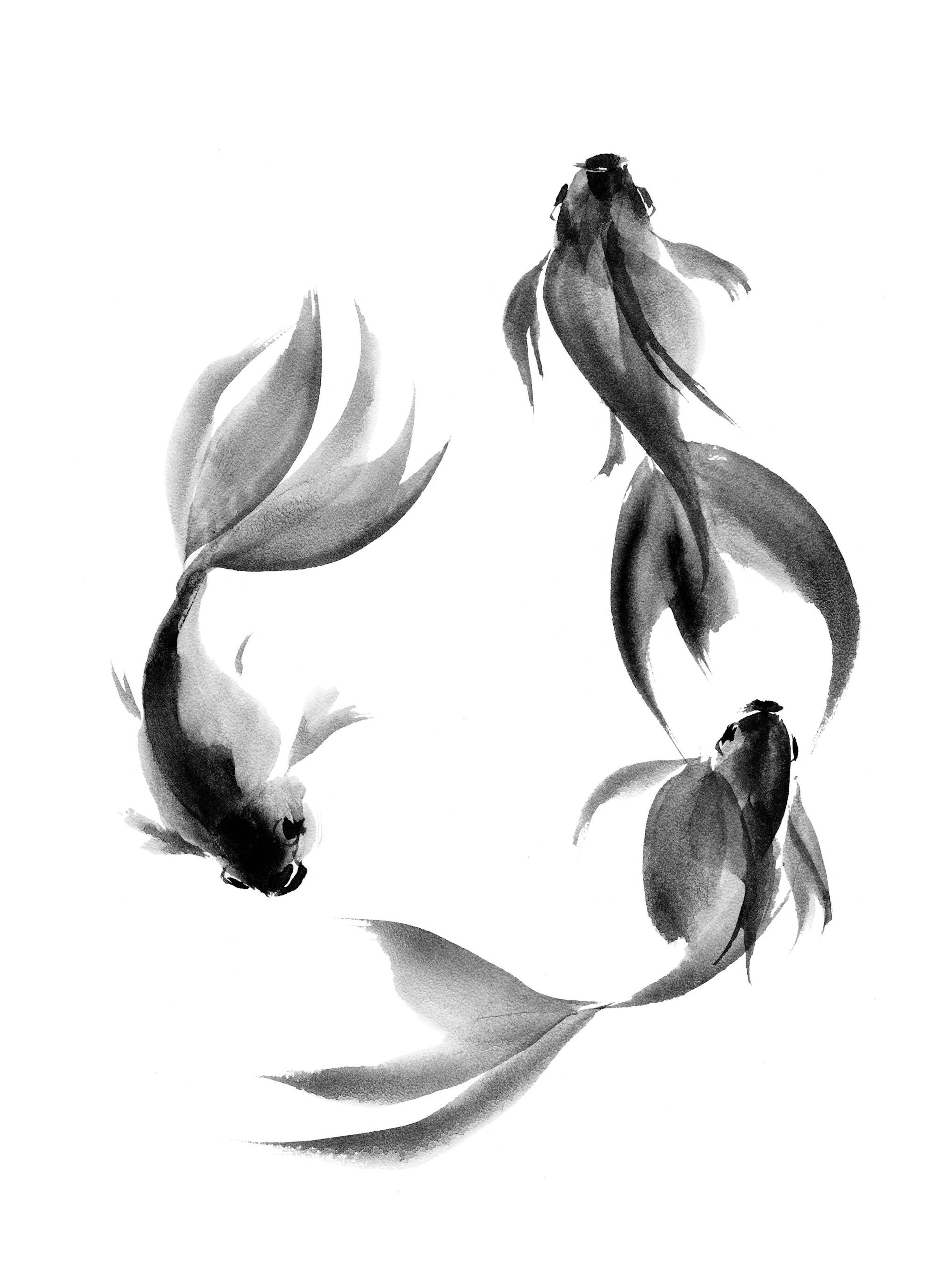 Watercolor Fish Circle Poster