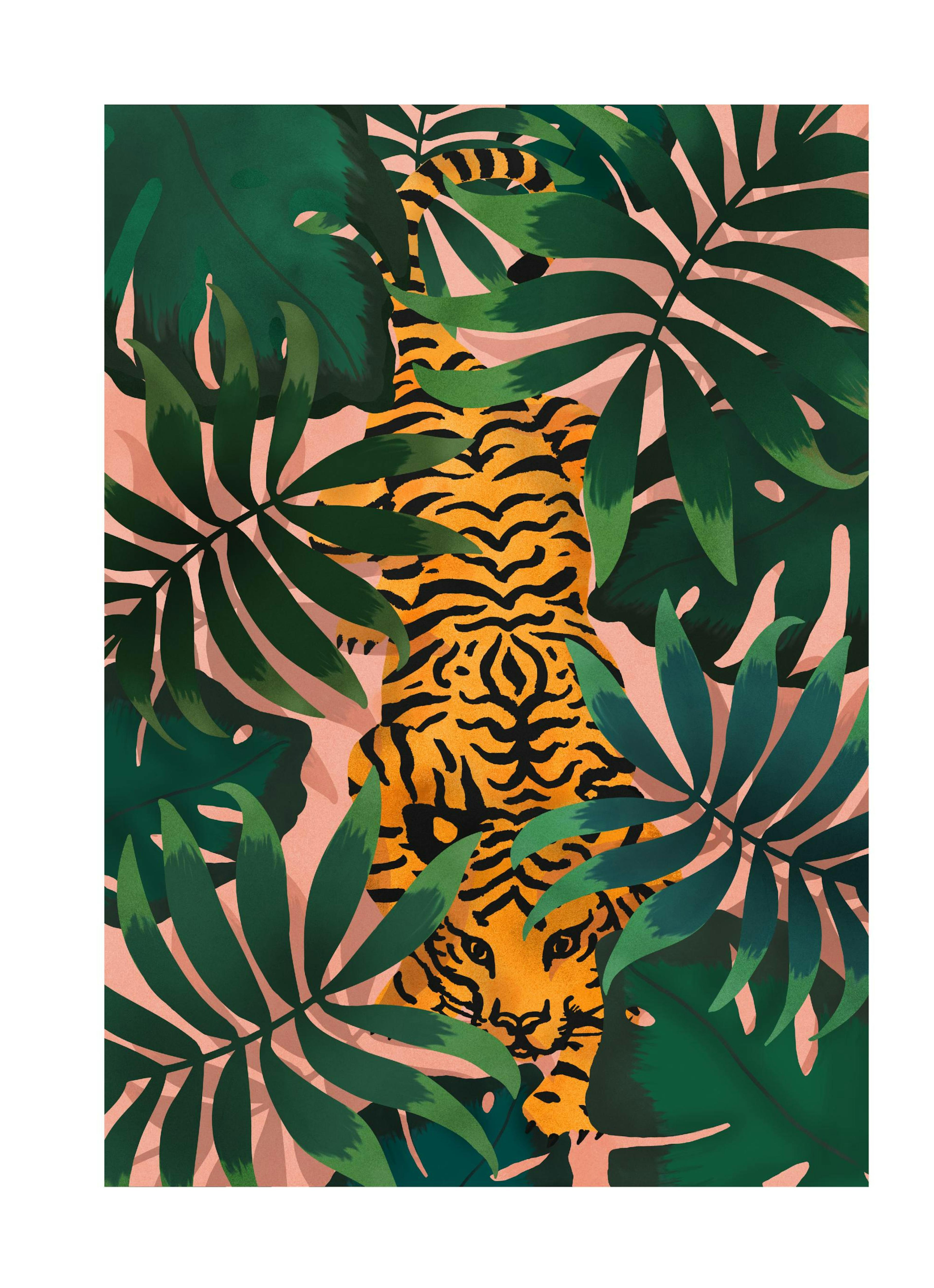 Tiger In Jungle Print