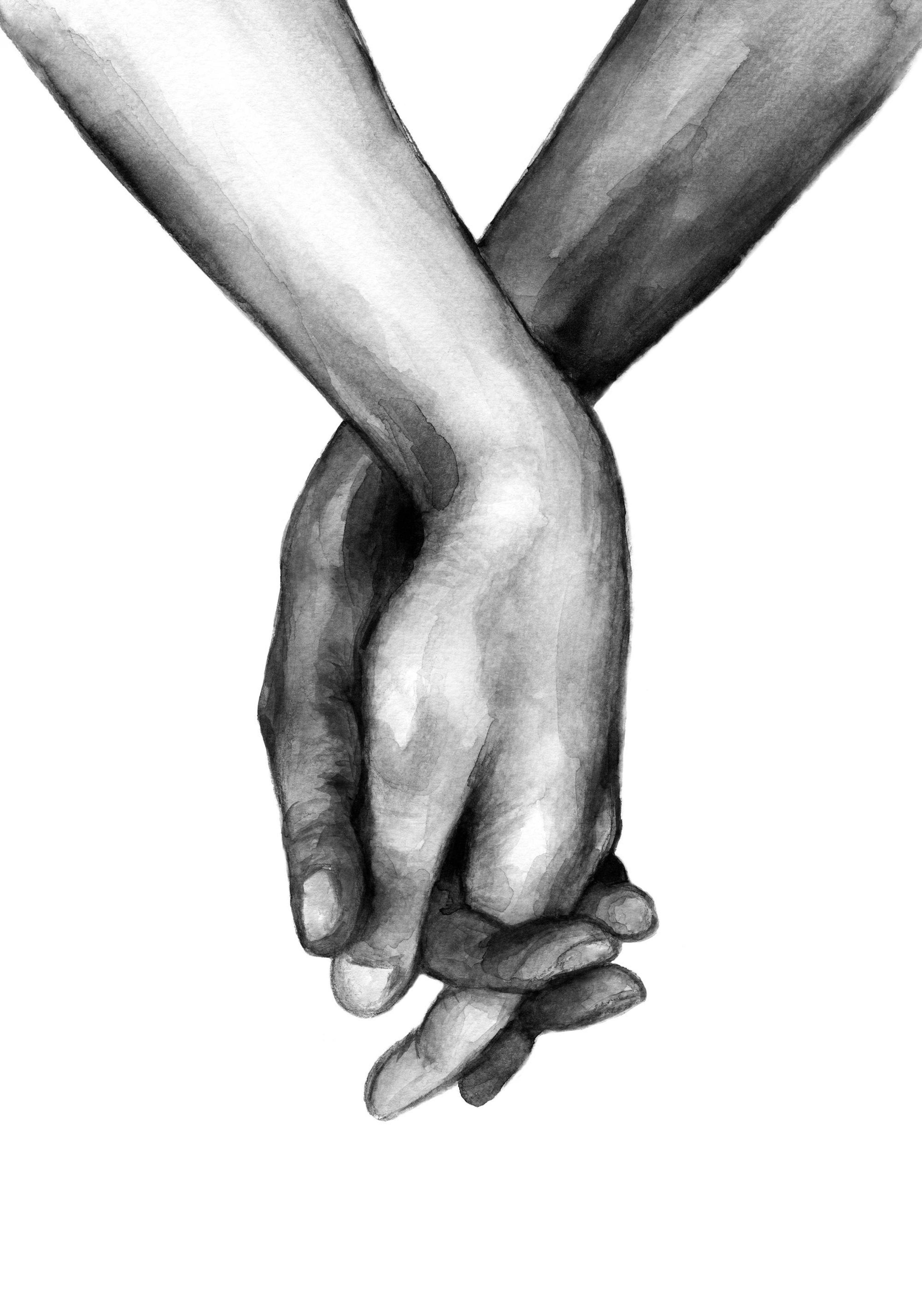 Watercolor Hands No1 Poster