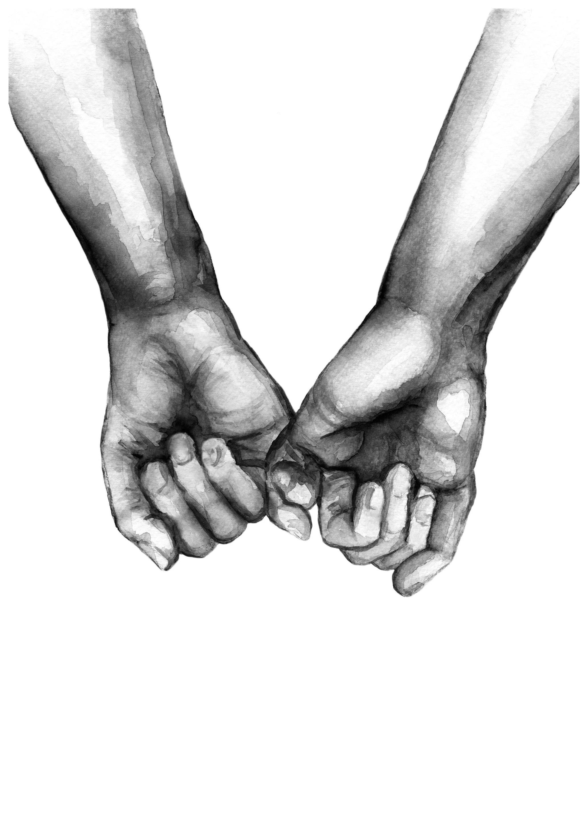 Watercolor hands No3 Poster (30x40 cm)