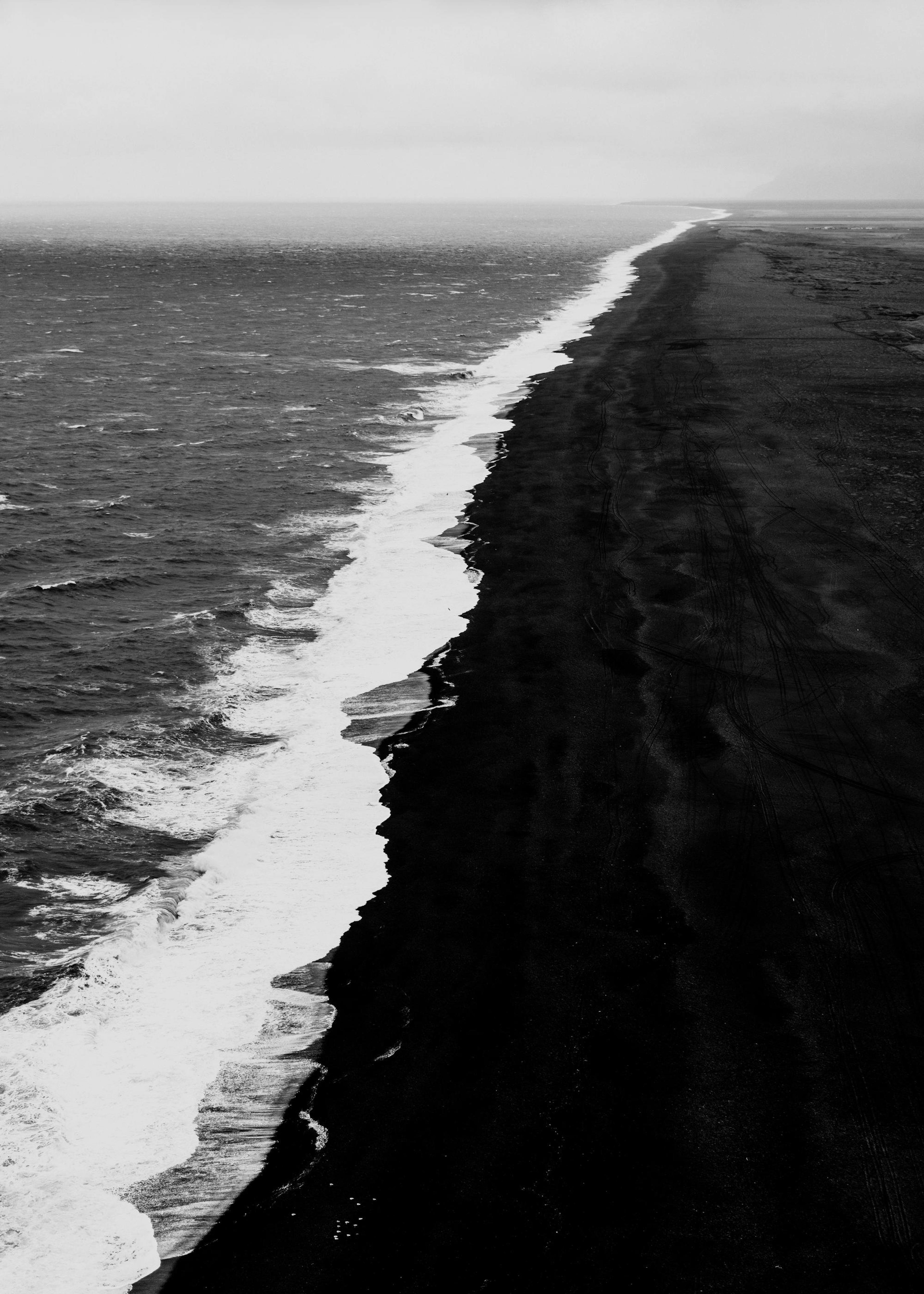 Black Beach Aerial Poster 0