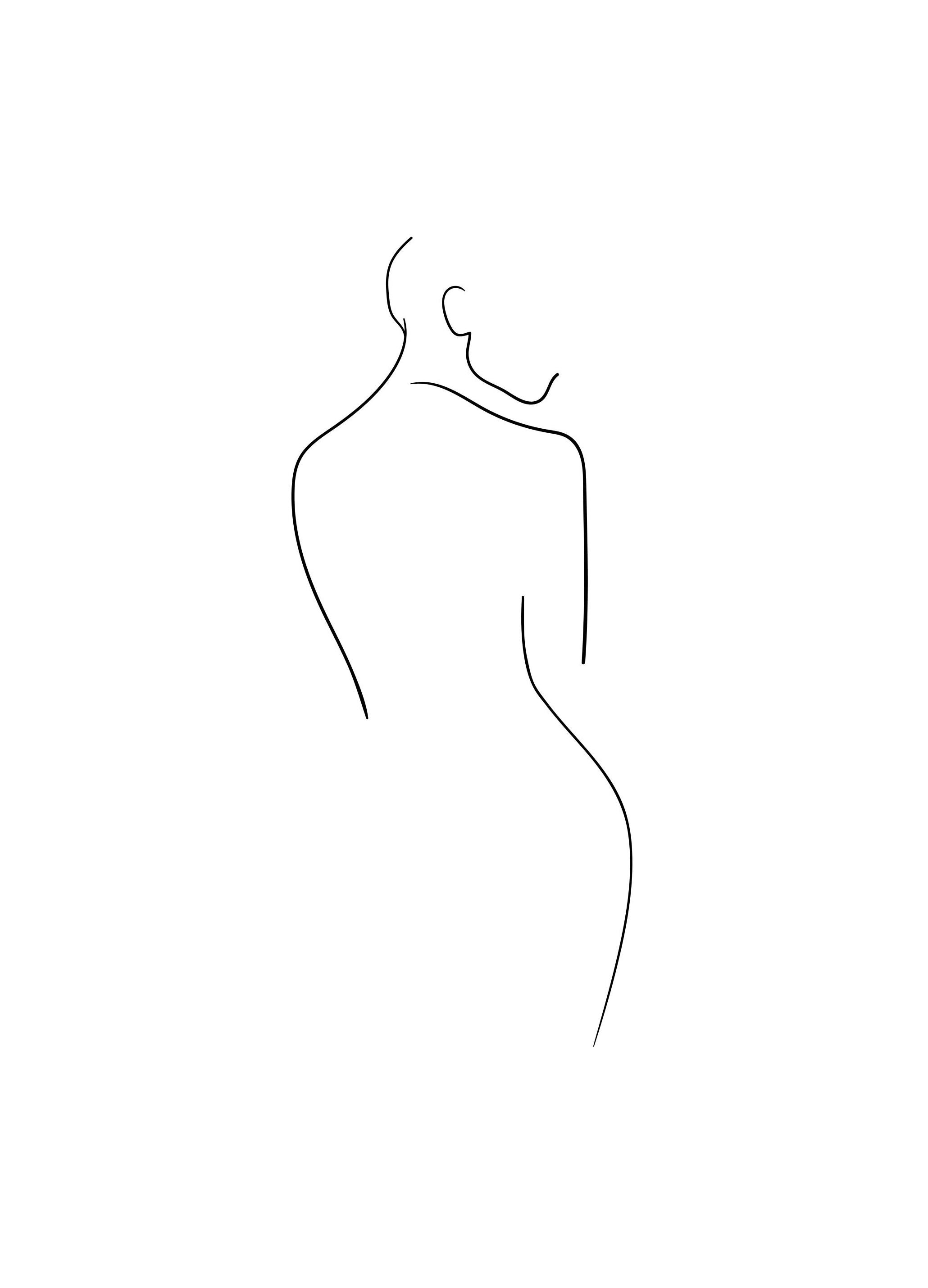 Naked Lines No2 Poster (30x40 cm) -  Schwarz-Weiß-Bilder