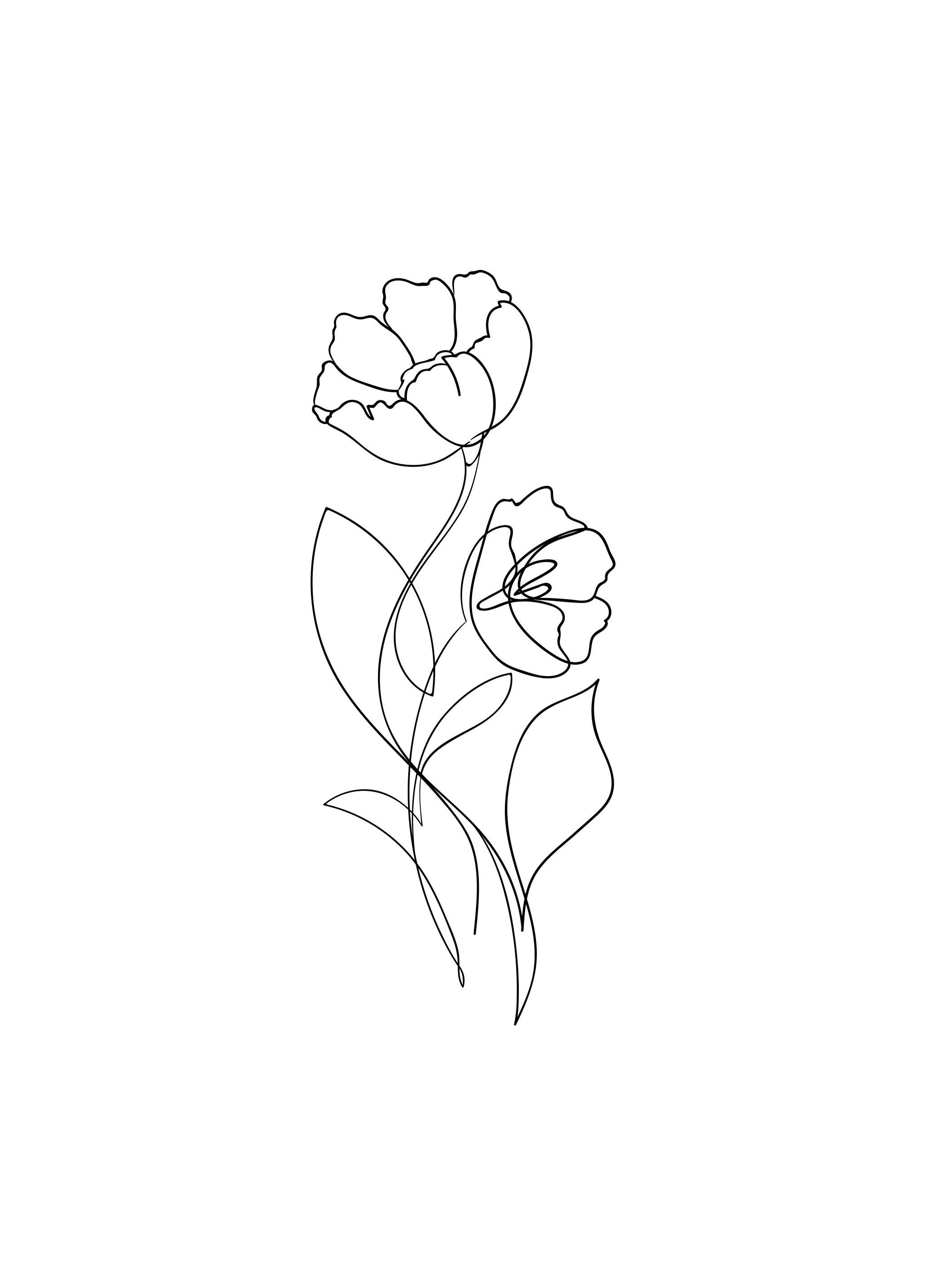 Flower Lines No1 Print (21x30 cm)
