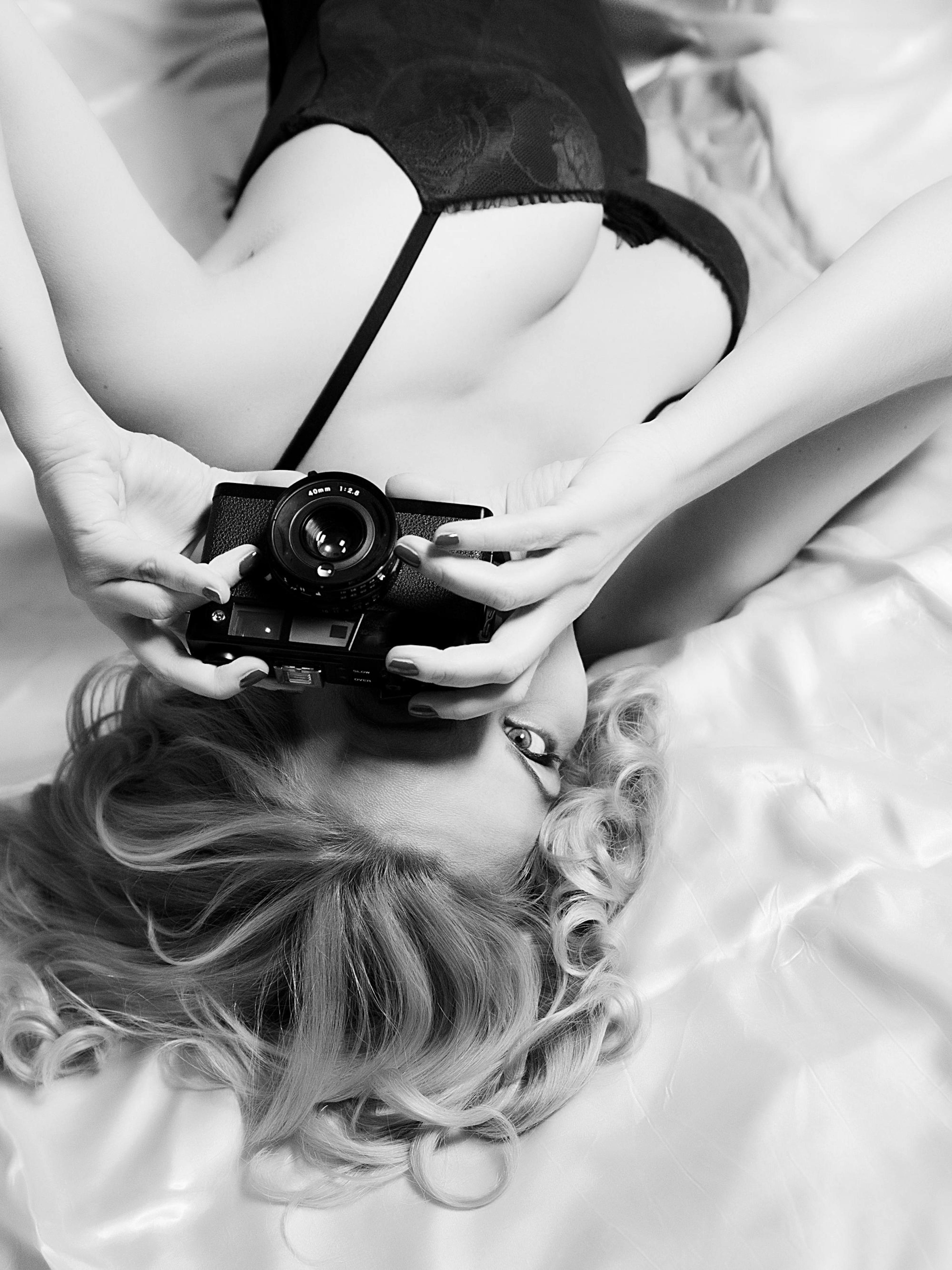 Vintage Camera Girl Print