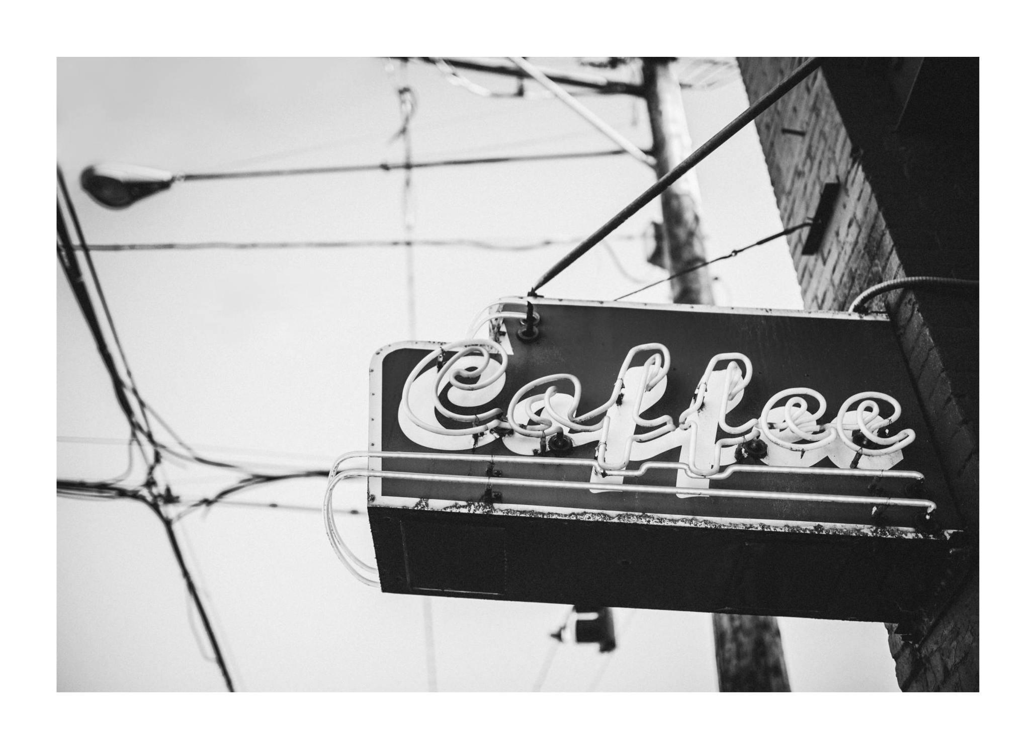 Prints - Coffee Sign Print (30x40 cm) - Black & white prints