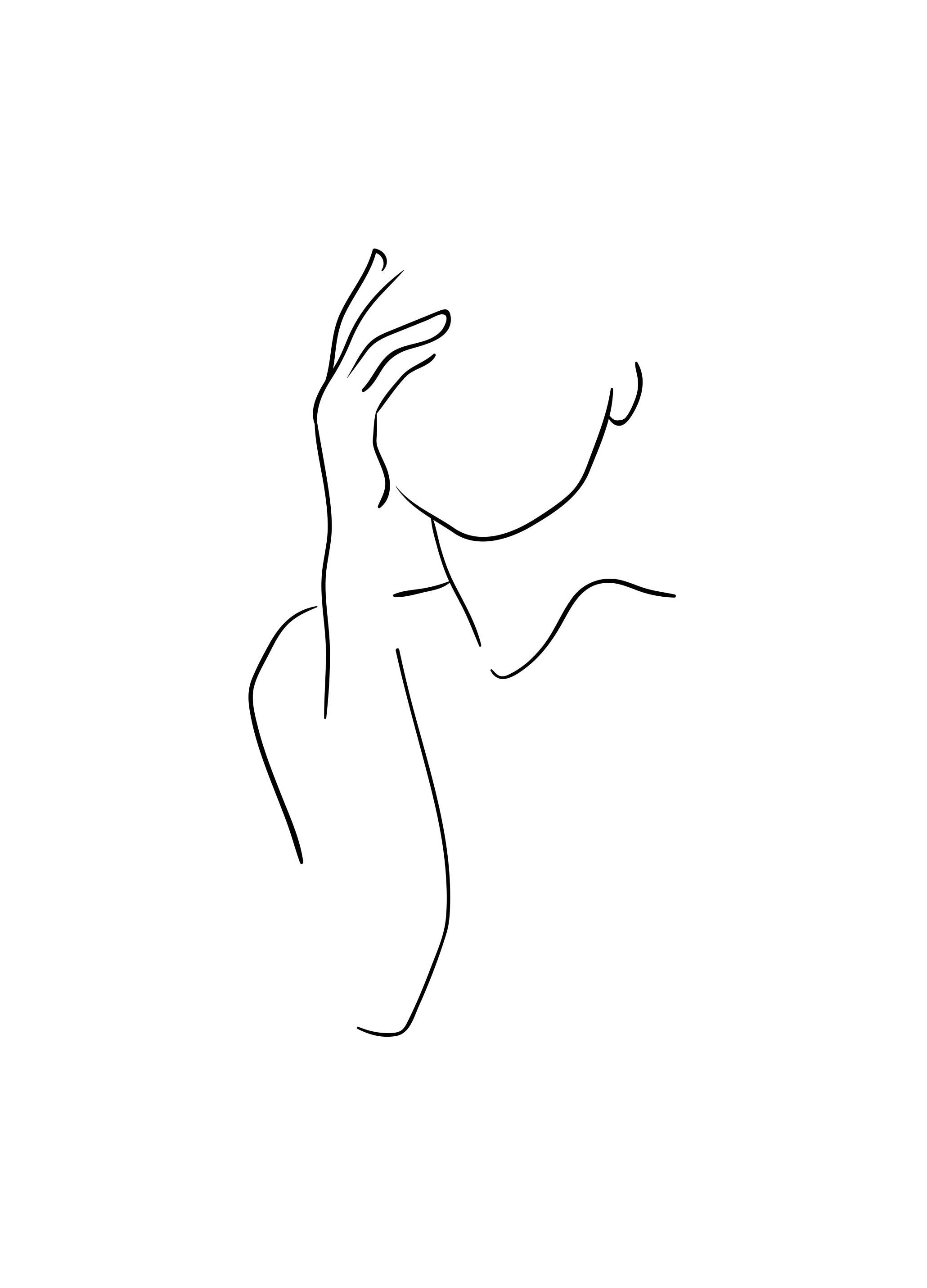 Shoulder Line Art Affiche (30x40 cm) - Affiches noir et blanc