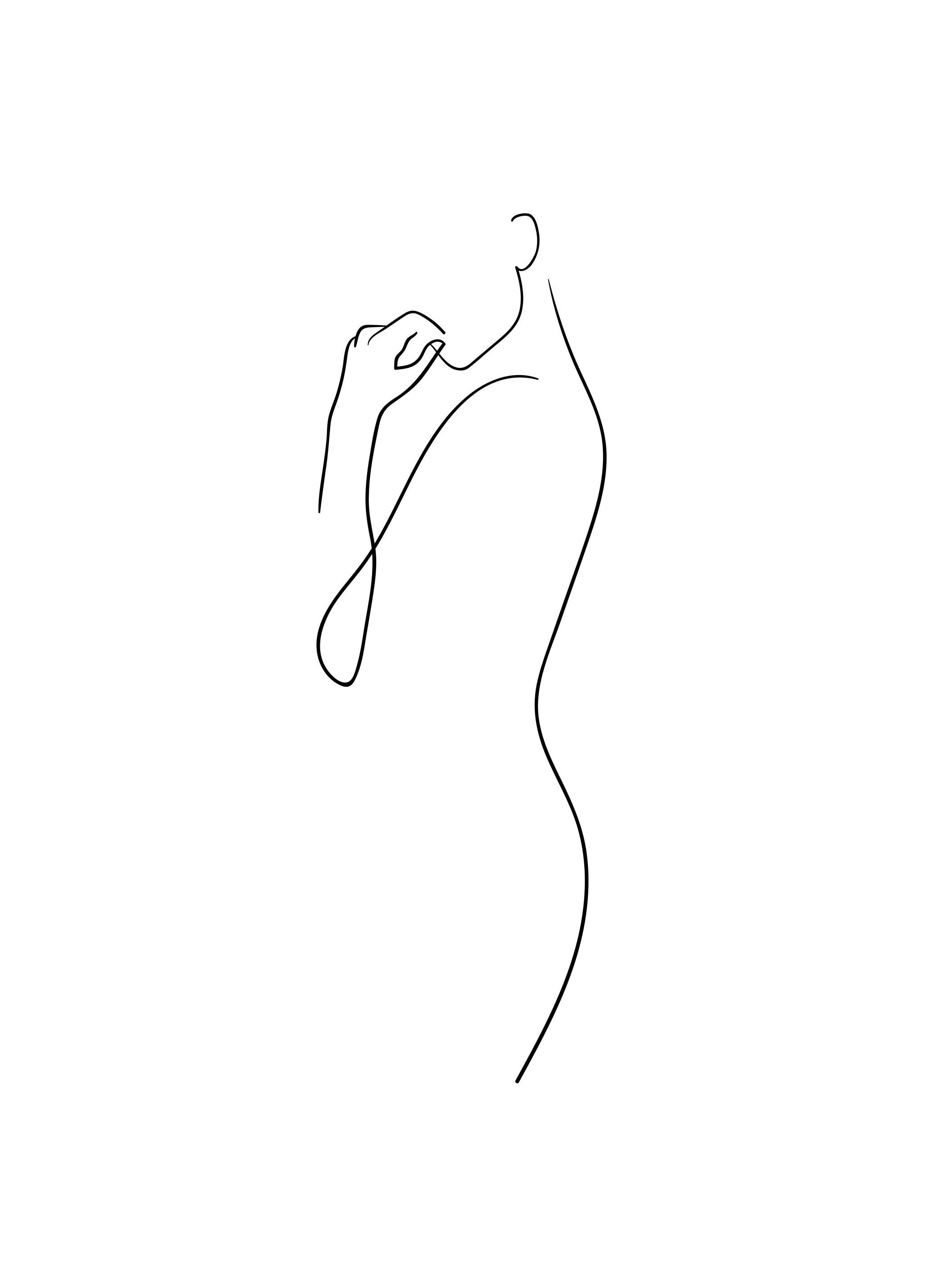 Curve Line Art Poster (13x18 cm)