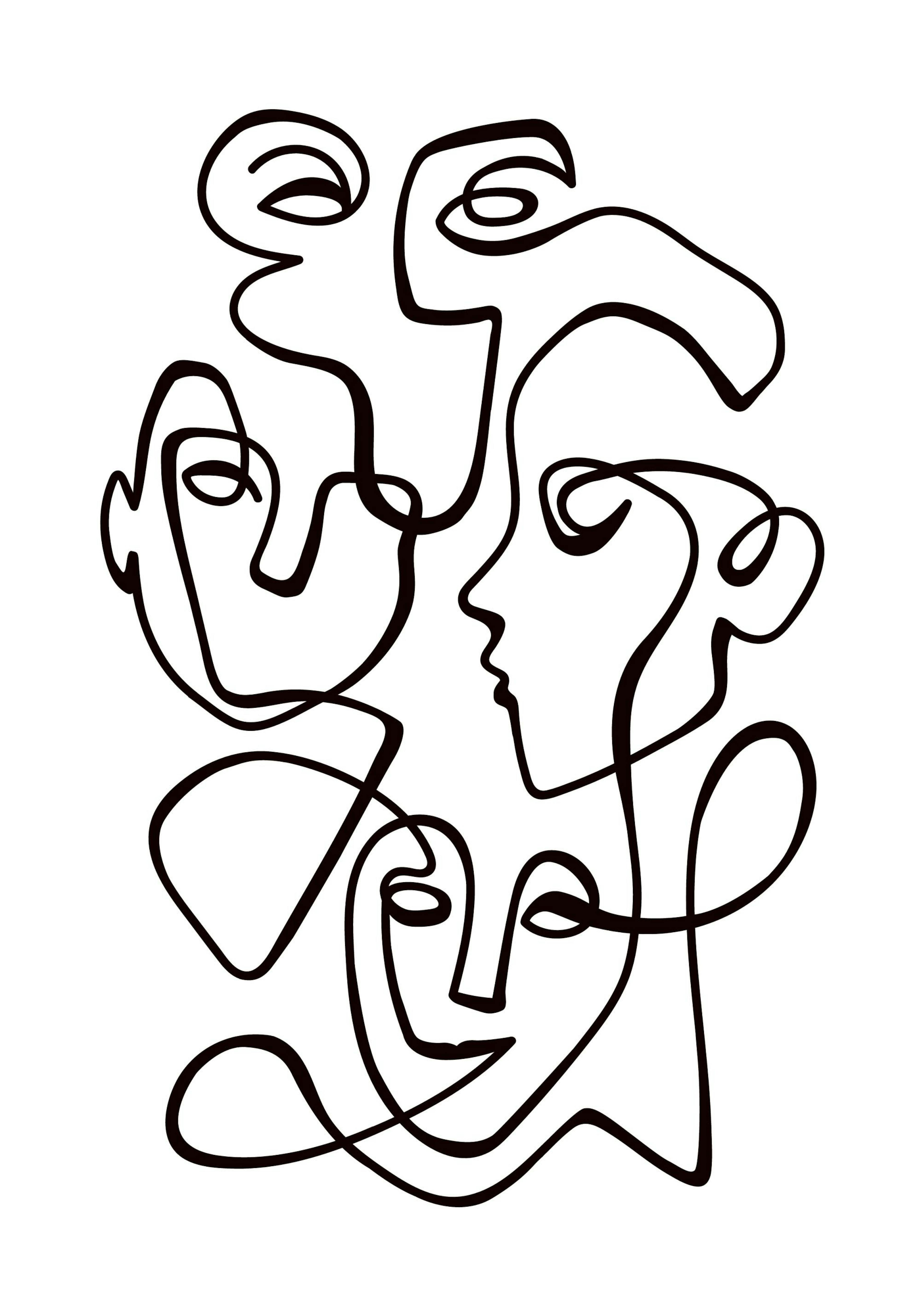 Abstract Line People No2 Print