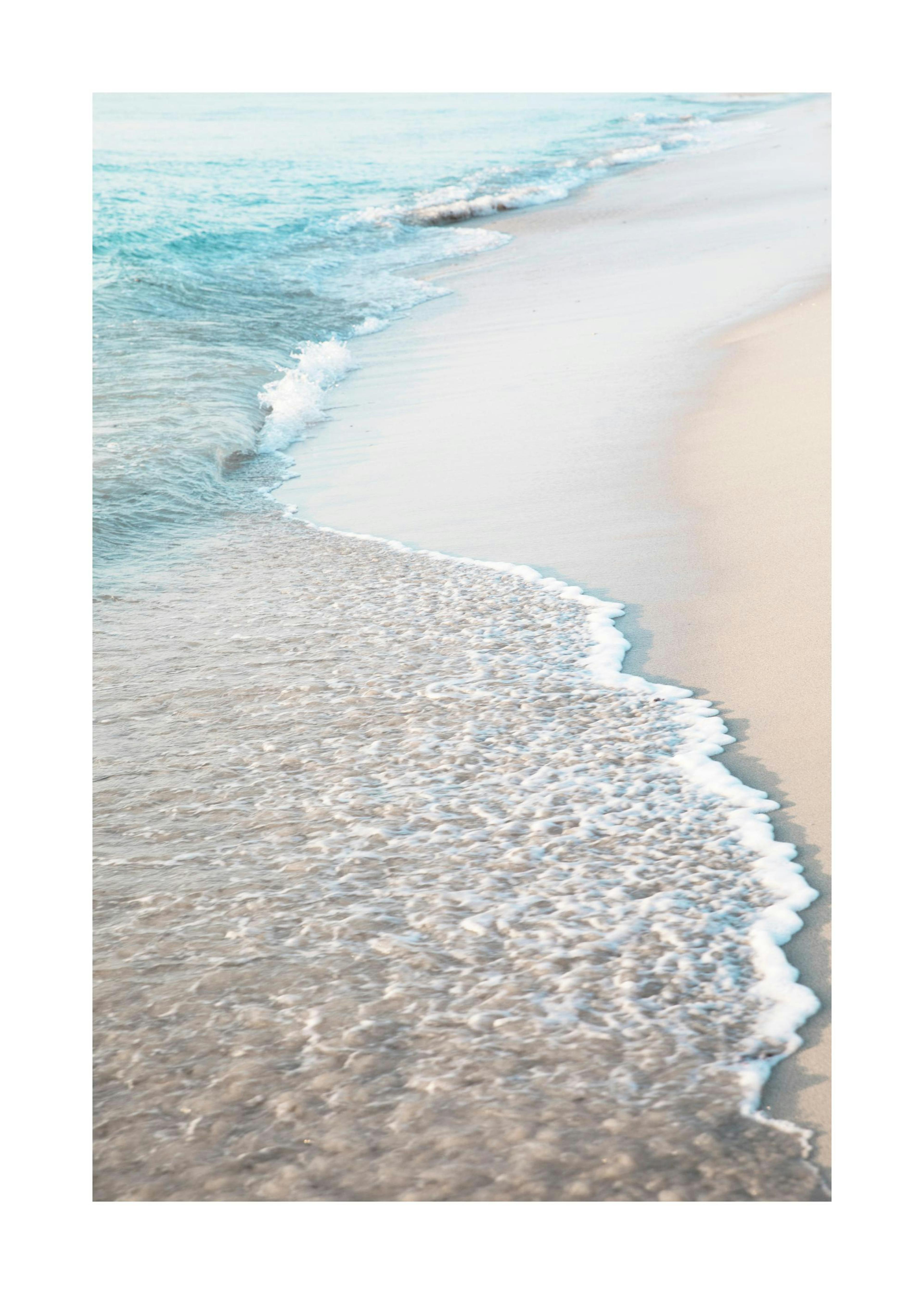 Blue Beach Wave Print 0