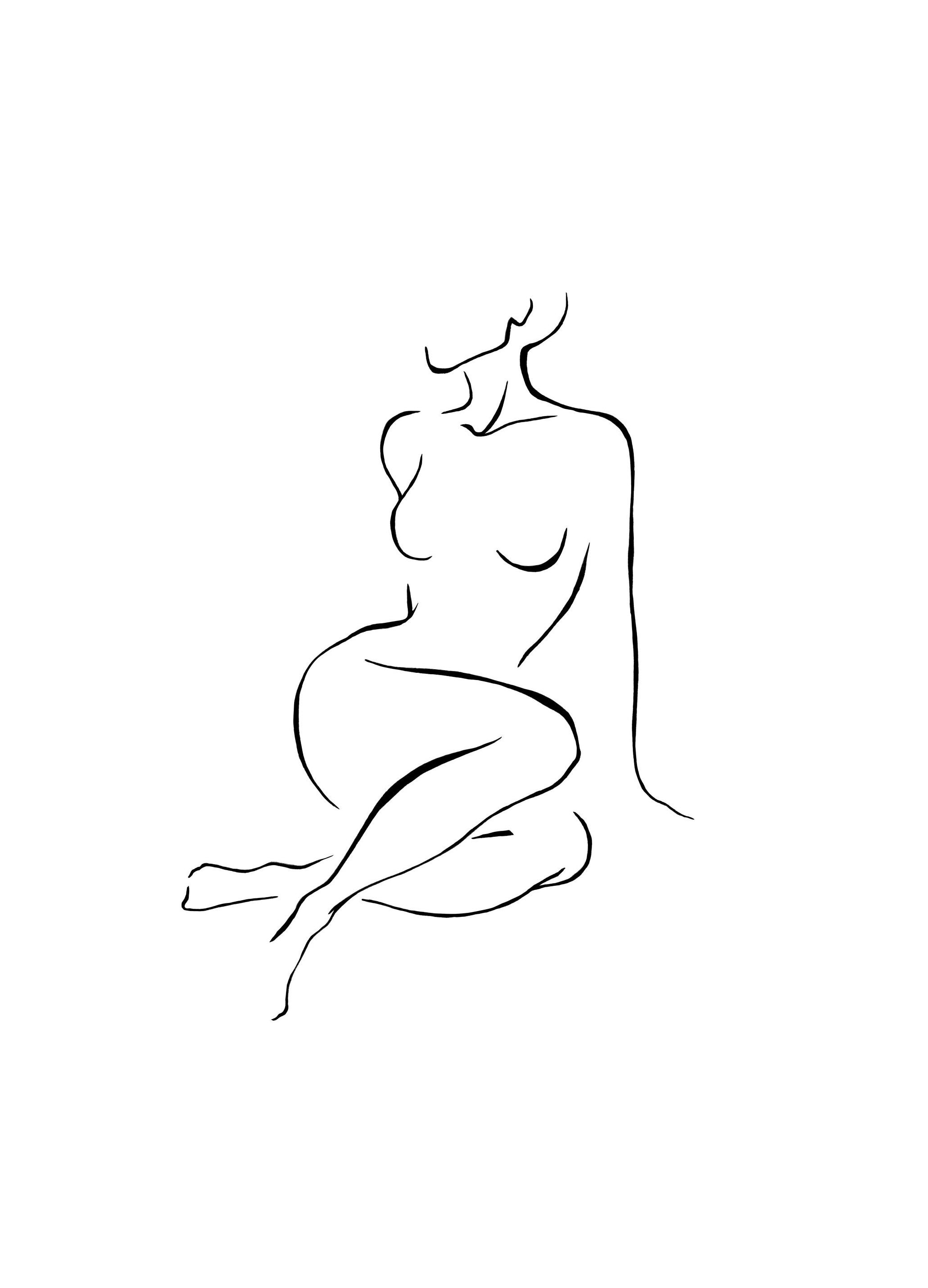 Posing Line Art Poster (30x40 cm)