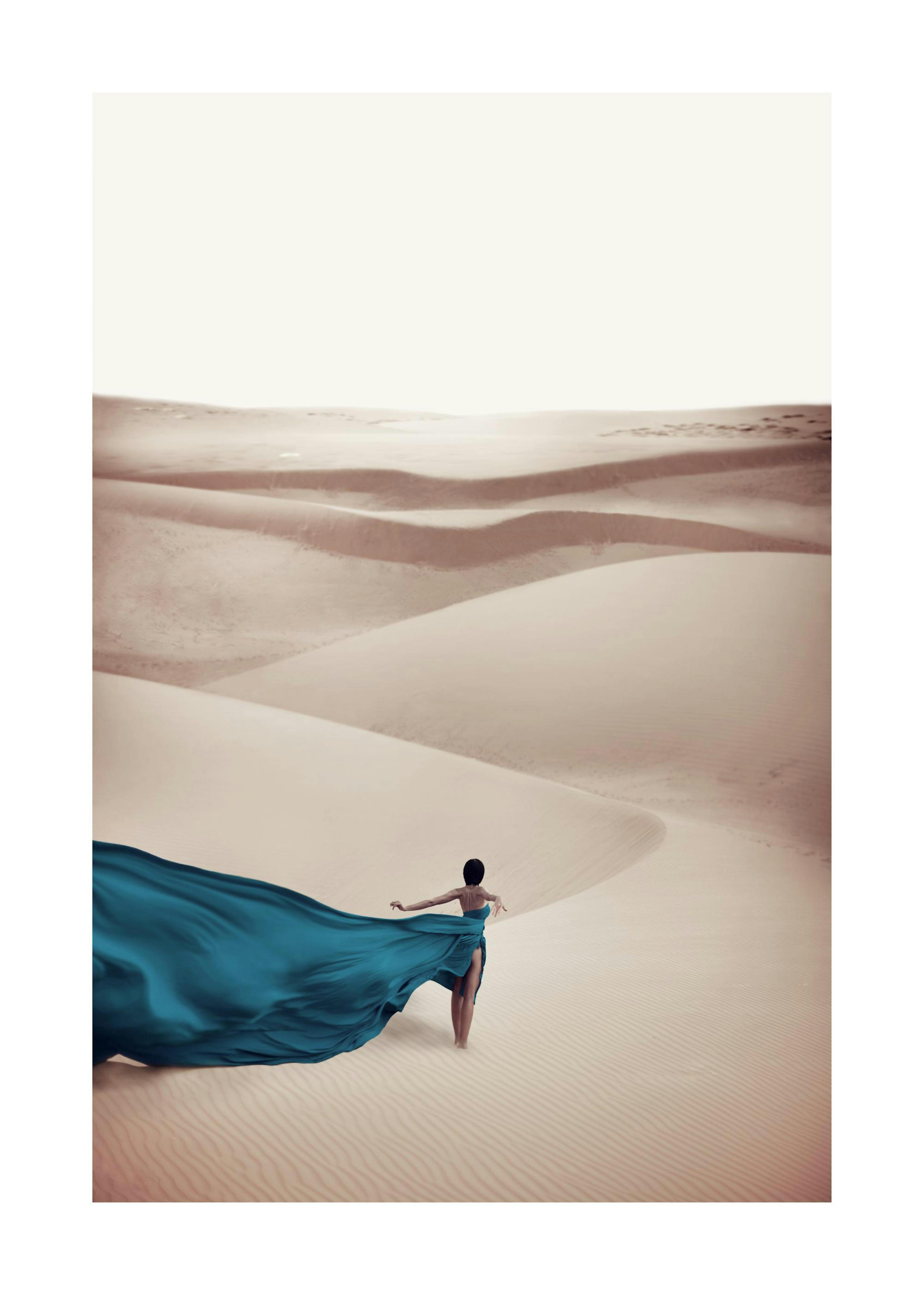 Woman in Blue Dress Plakat 0