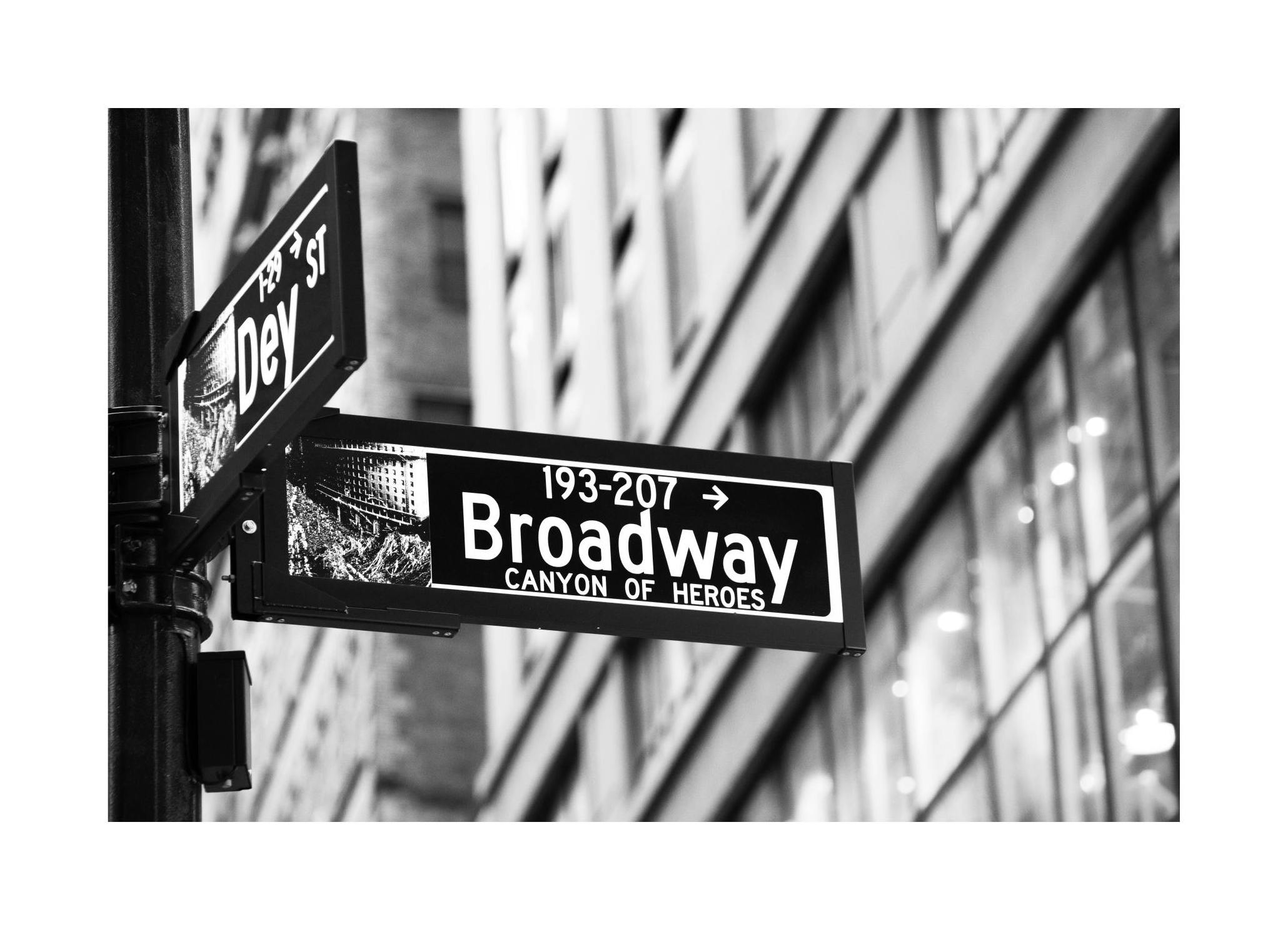 Broadway Sign Plakat (40x50 cm)- Czarno-białe plakaty
