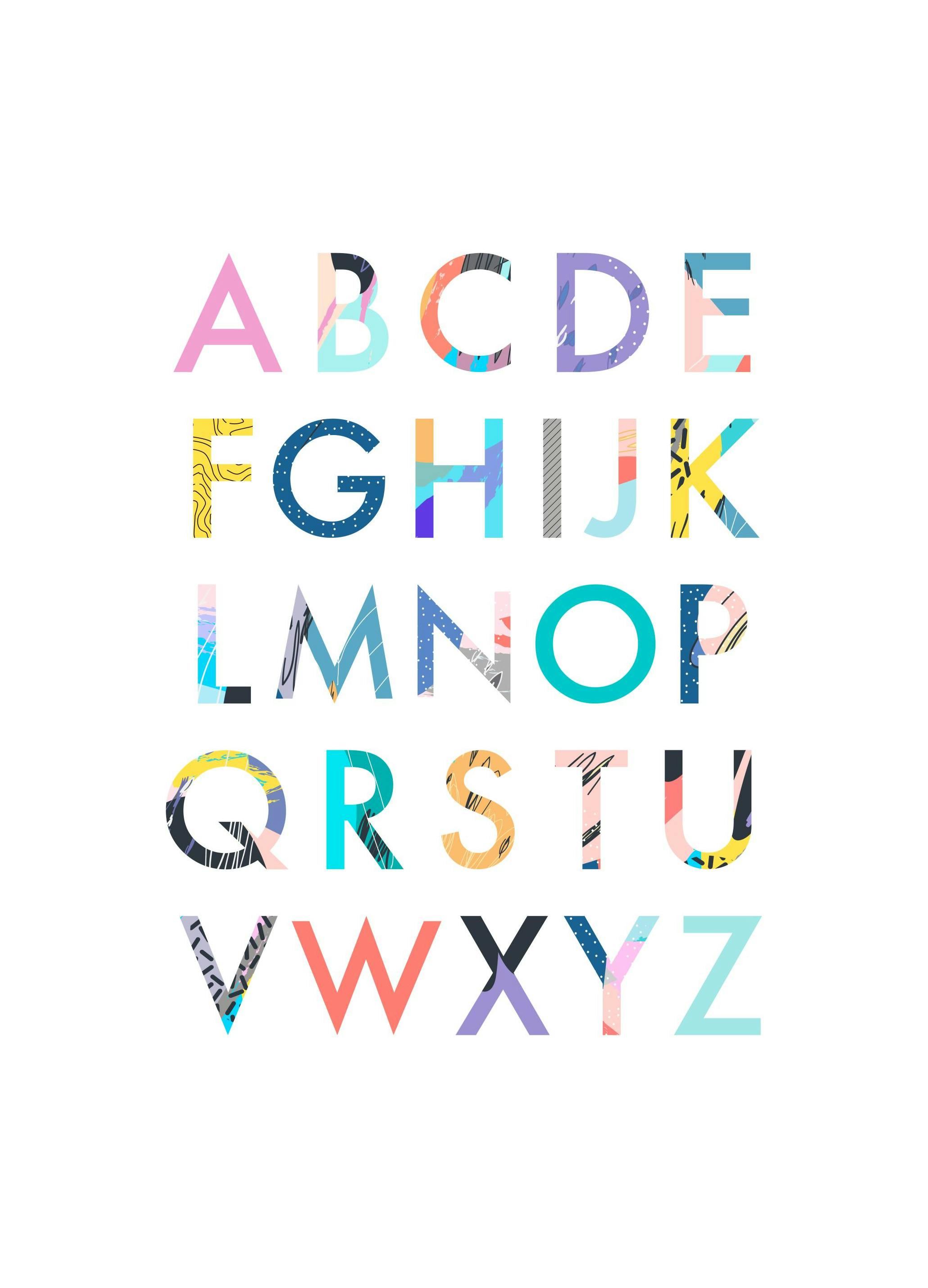 Color Alphabet Poster (30x40 cm)- Cartazes para crianças