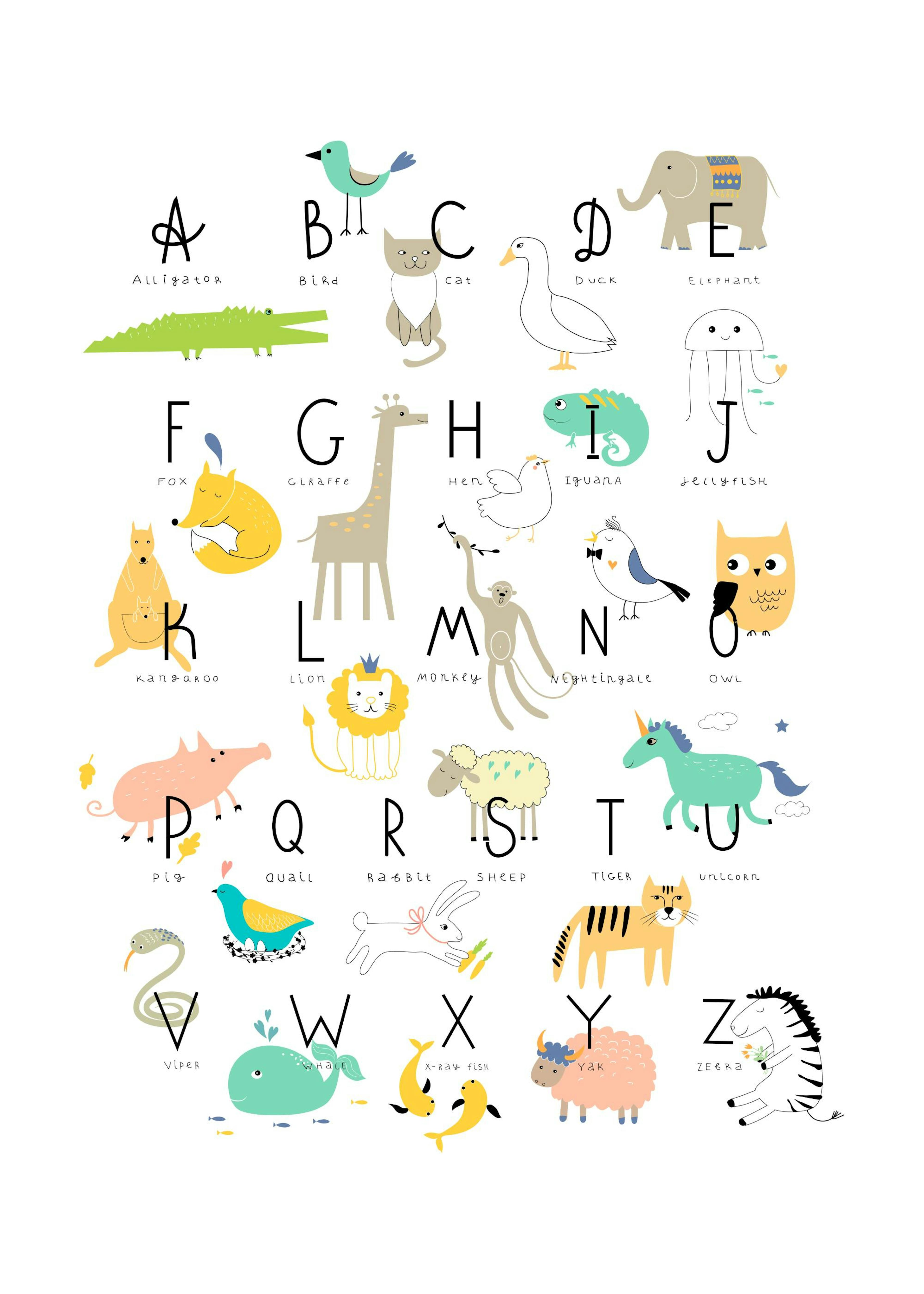 Animal Alphabet Print 0
