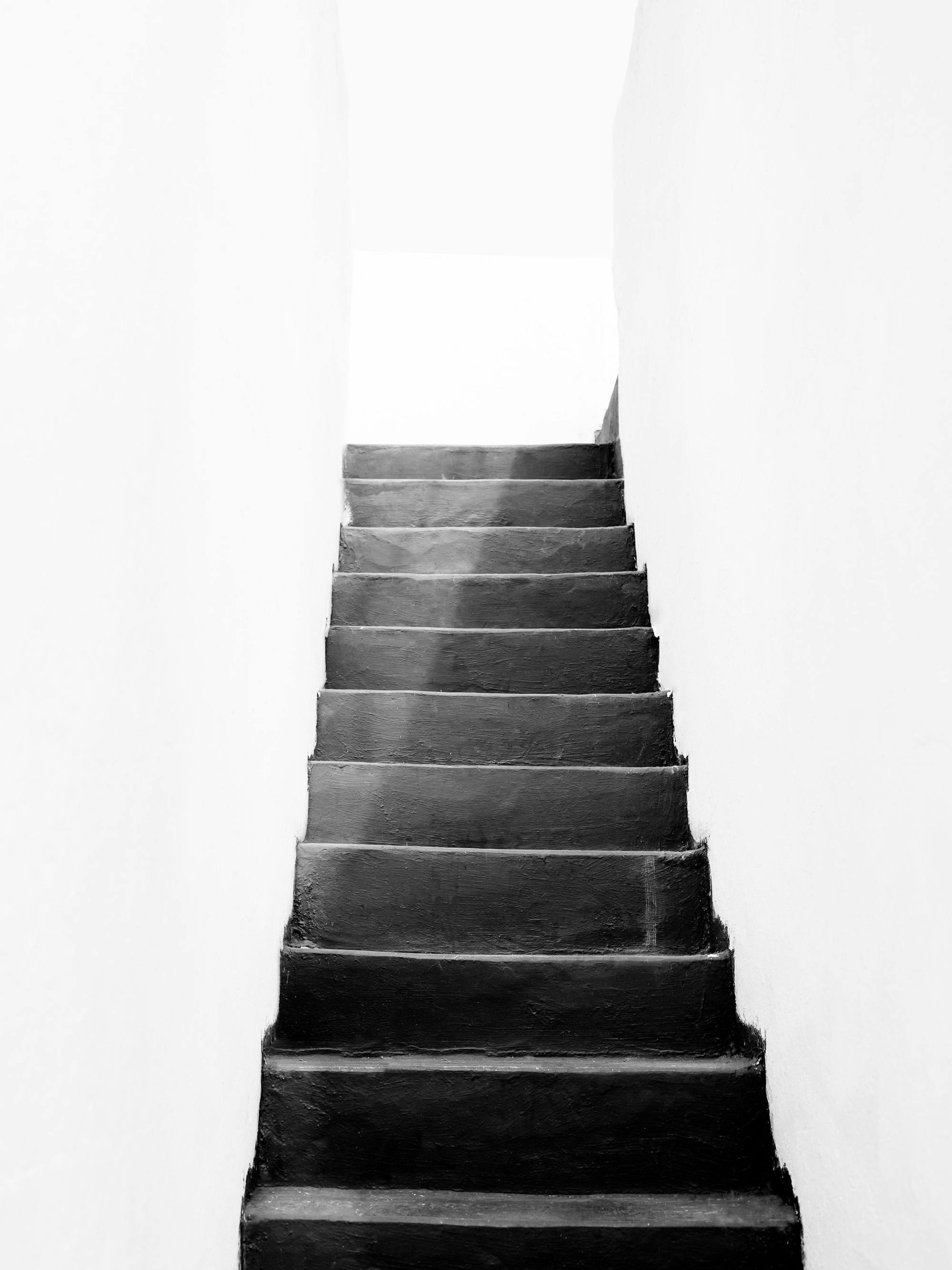 Black and White Stairs Print