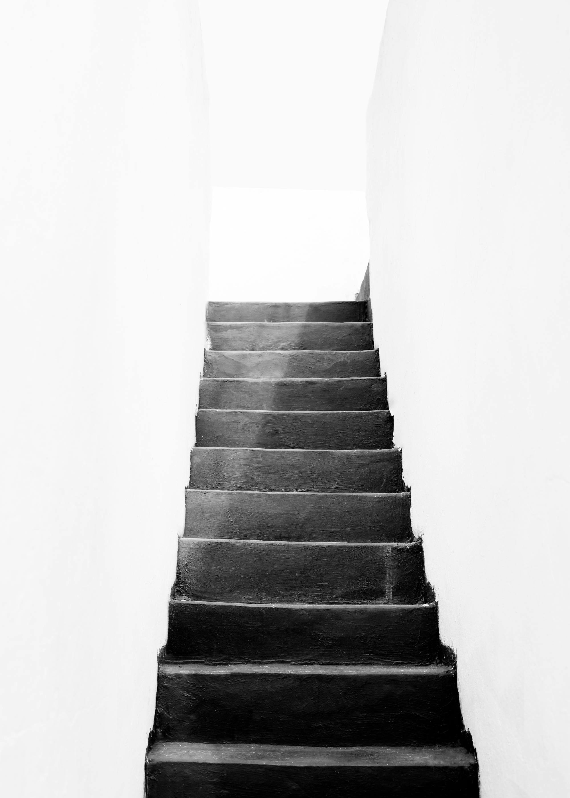Black and White Stairs Print 0