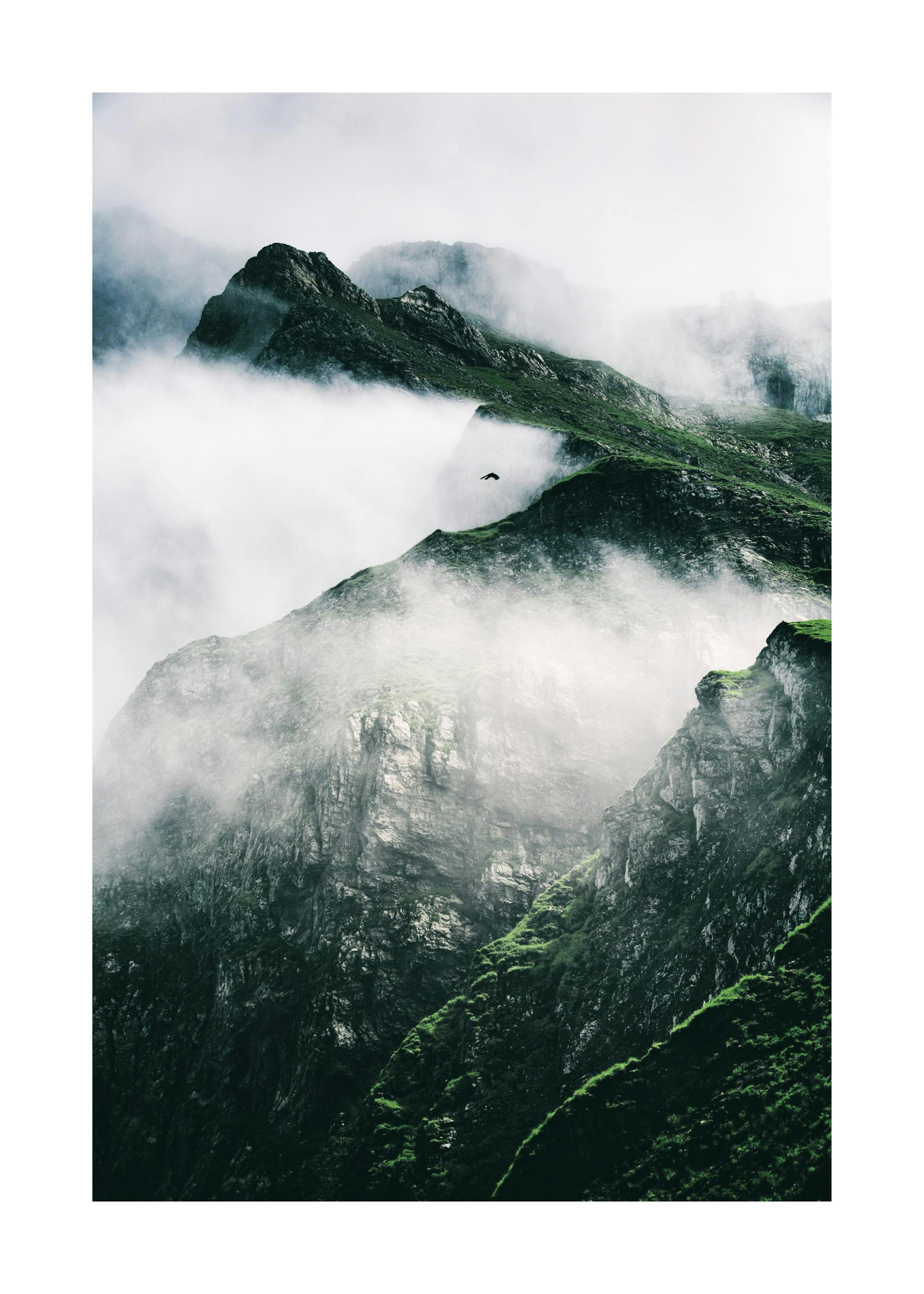 Rugged Misty Mountains Poster 0