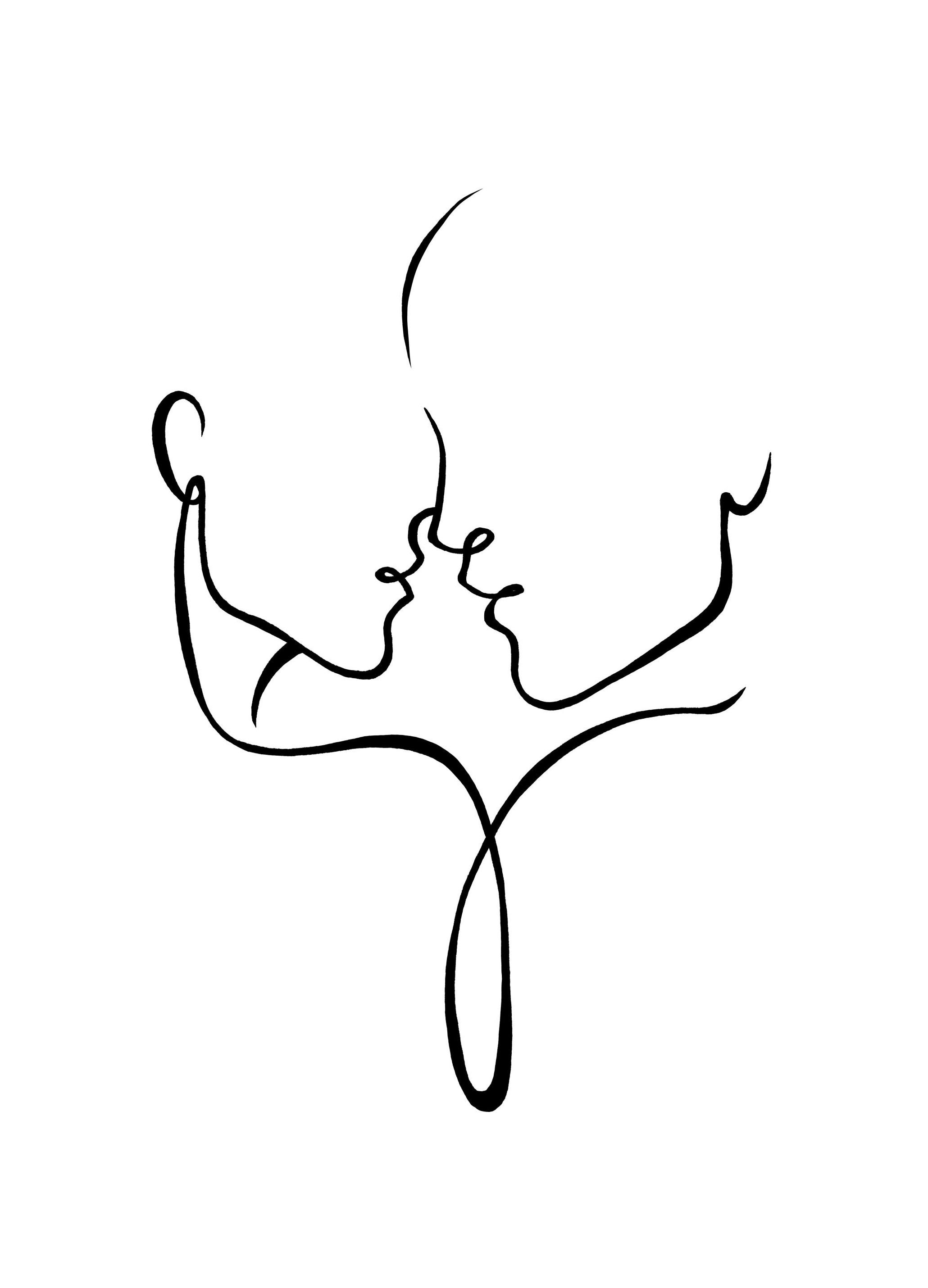 Prints - Almost Kiss Print (30x40 cm) - Black & white prints