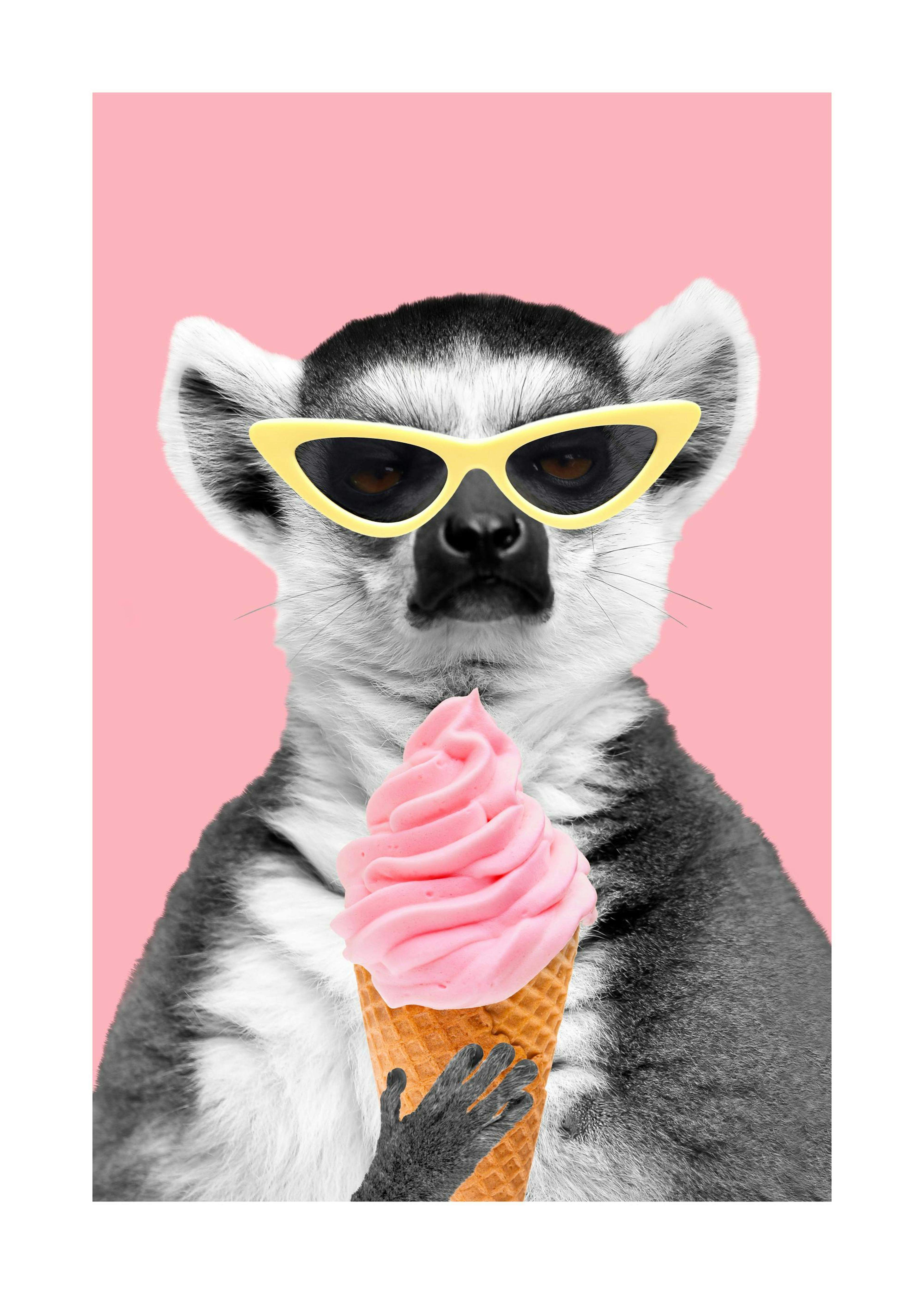 Lemur With Ice Cream Poster 0