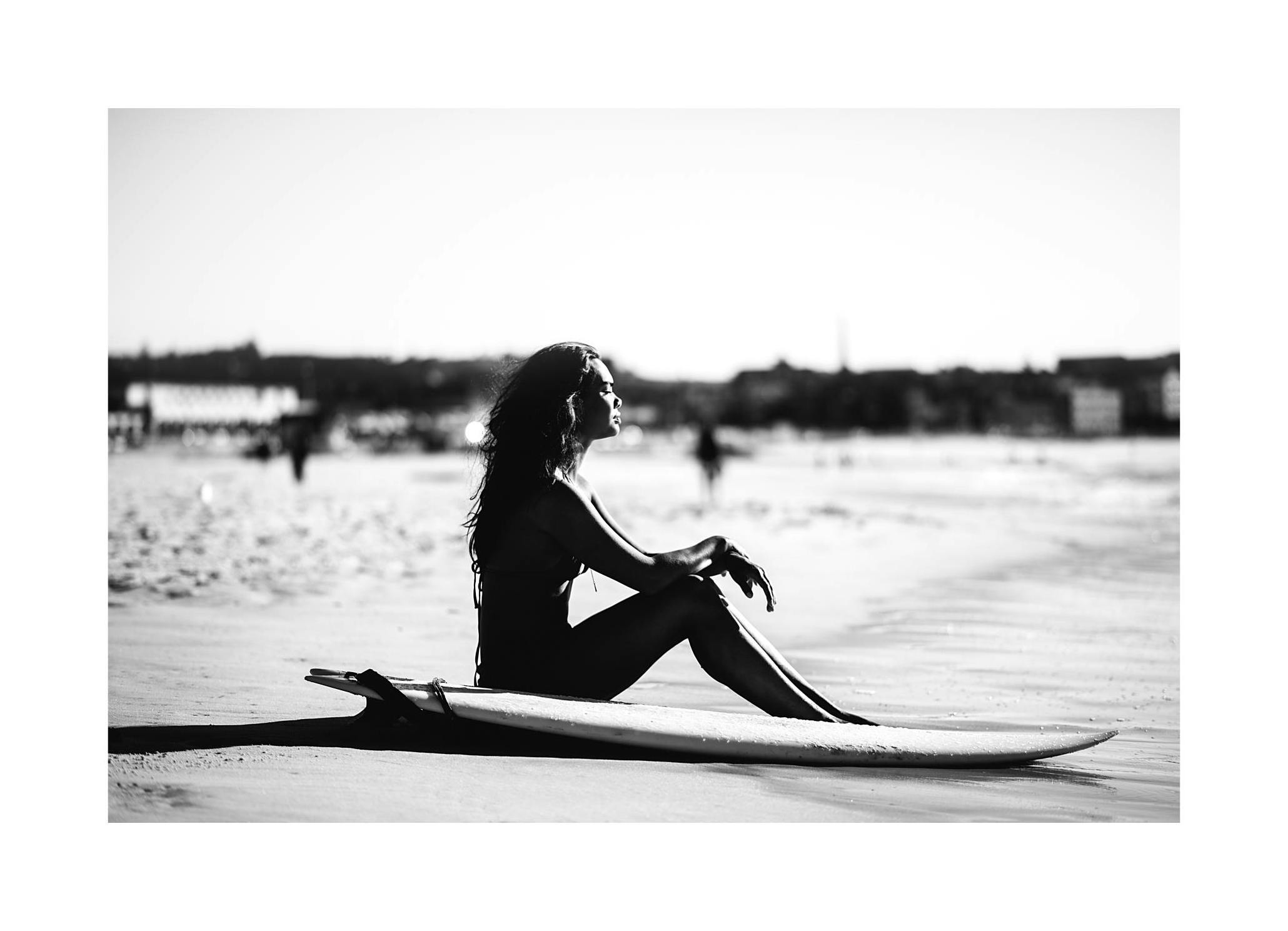 Surf and Relax Plakat (50x70 cm) - Plakater > Svarthvitt plakater