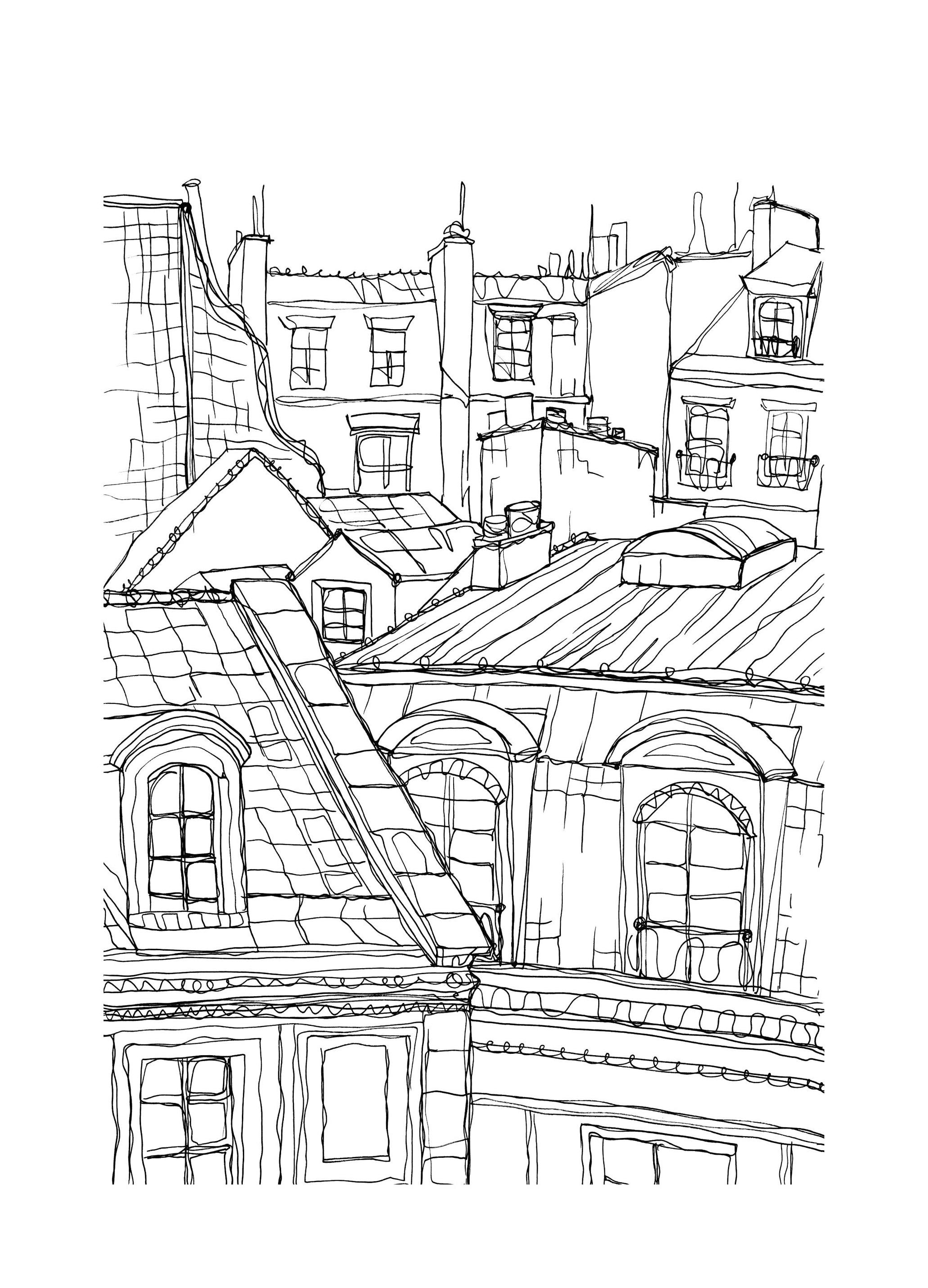 Roof Tops in Paris Plakat (50x70 cm) - Plakater > Svarthvitt plakater