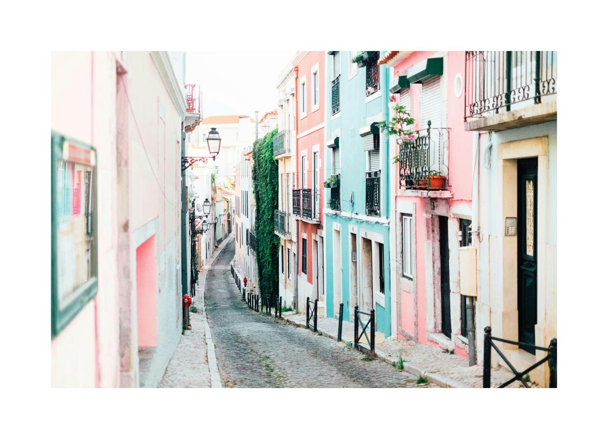Lisbon Pastel Street Affiche (30x40 cm)  Photographie