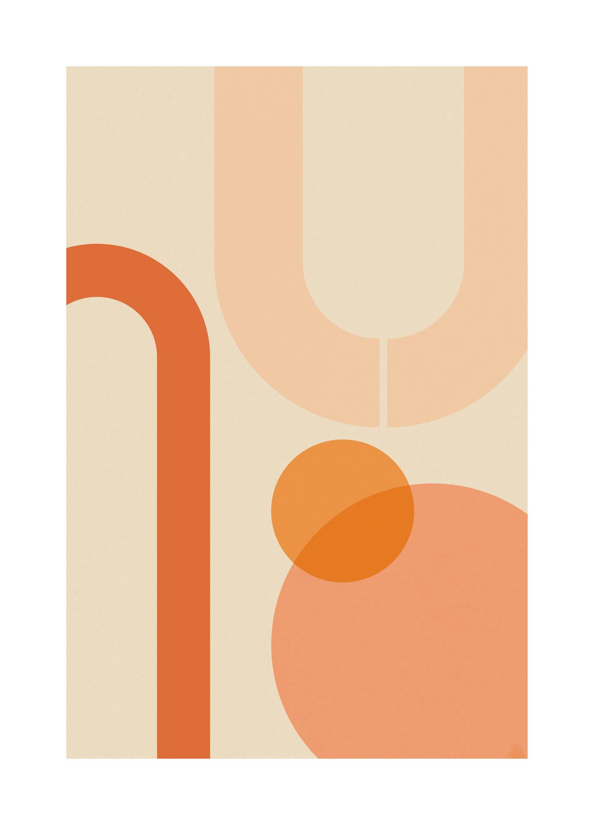 Orange Shapes Plakat (50x70 cm)- Grafiki