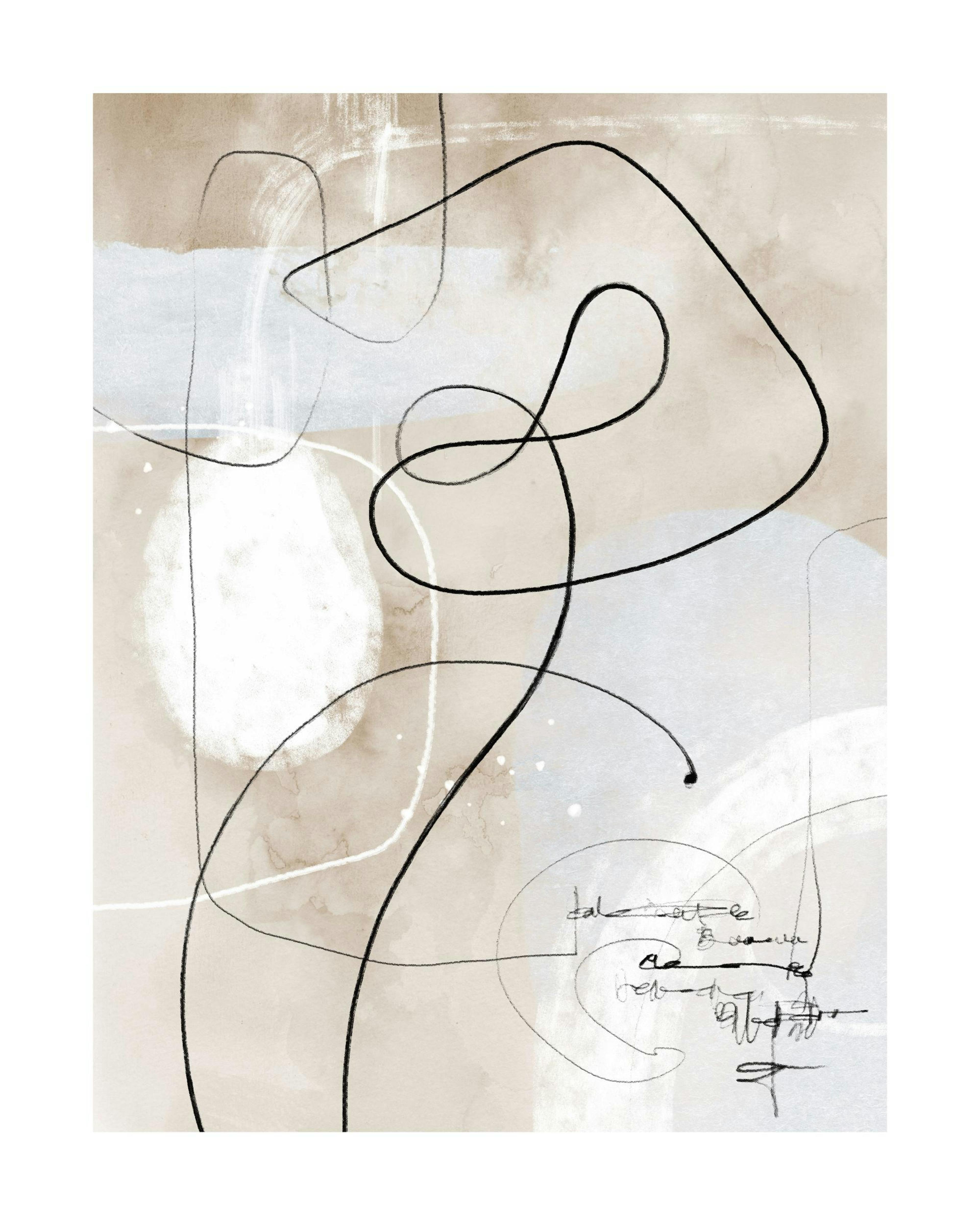 Soft Abstract Lines No1 Affiche 0