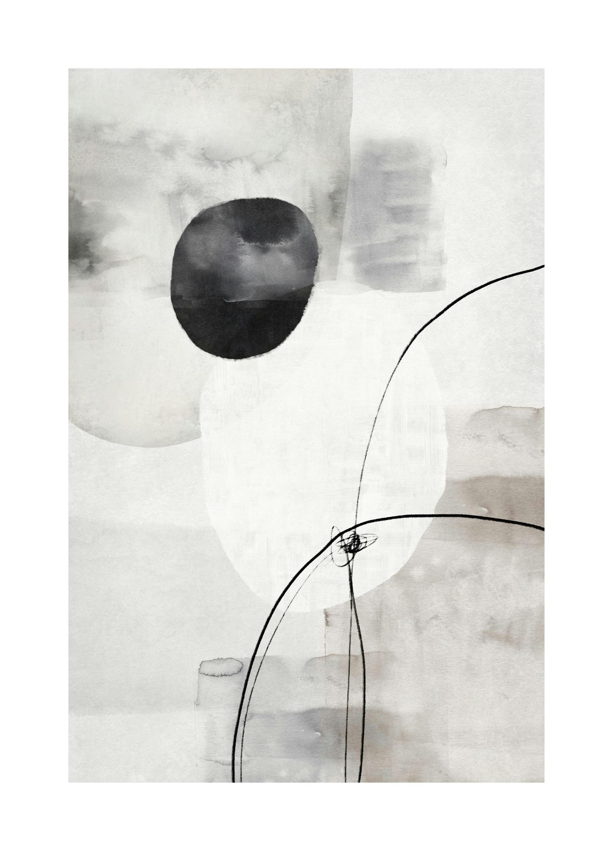 Prints - Painted Monochrome Shapes No2 (50x70 cm) - Abstract art prints