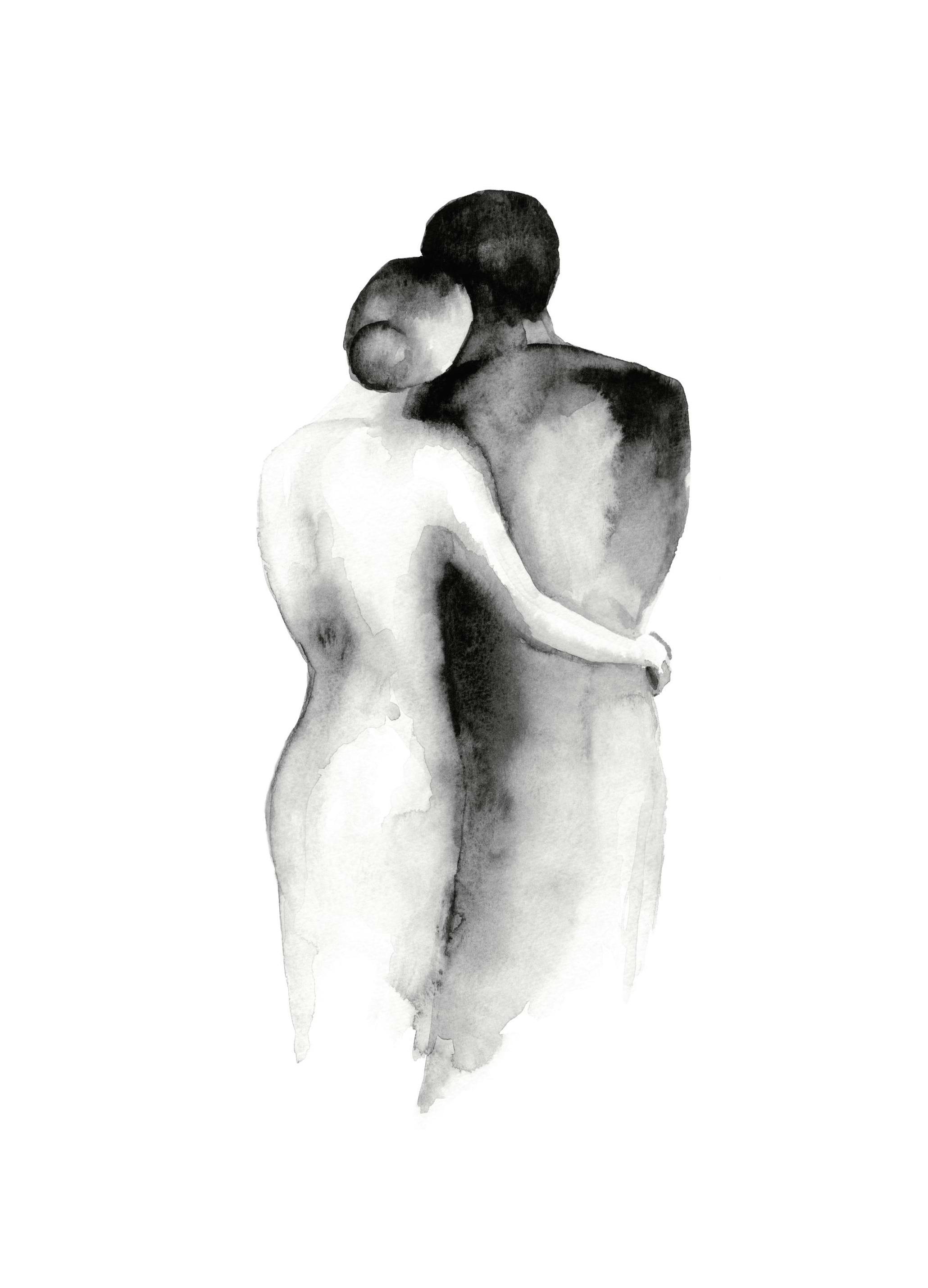 Watercolor Embrace Plakat (21x30 cm)- Obrazy akwarelowe