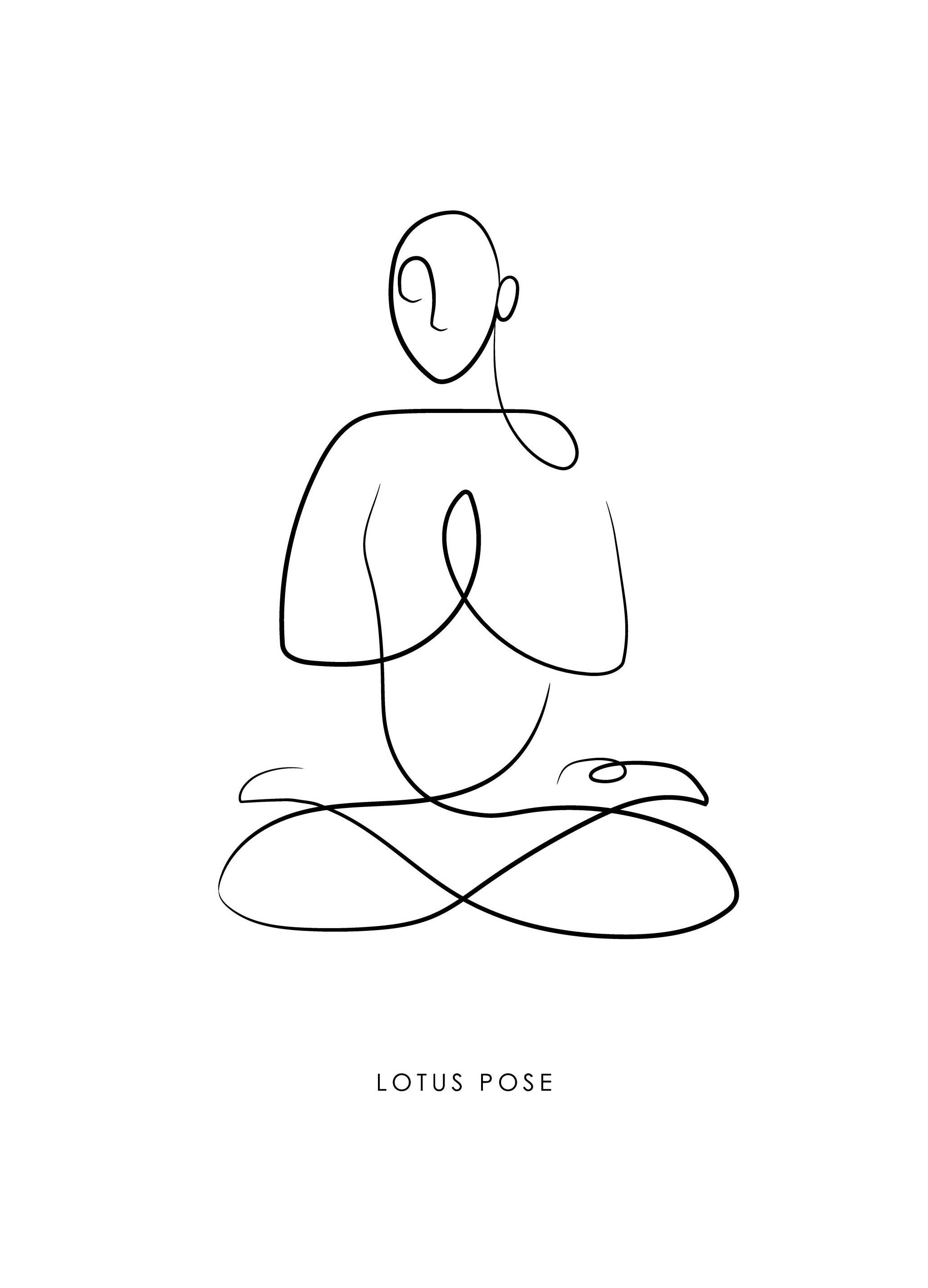 Yoga Pose No4 Poster (50x70 cm) - Line Art