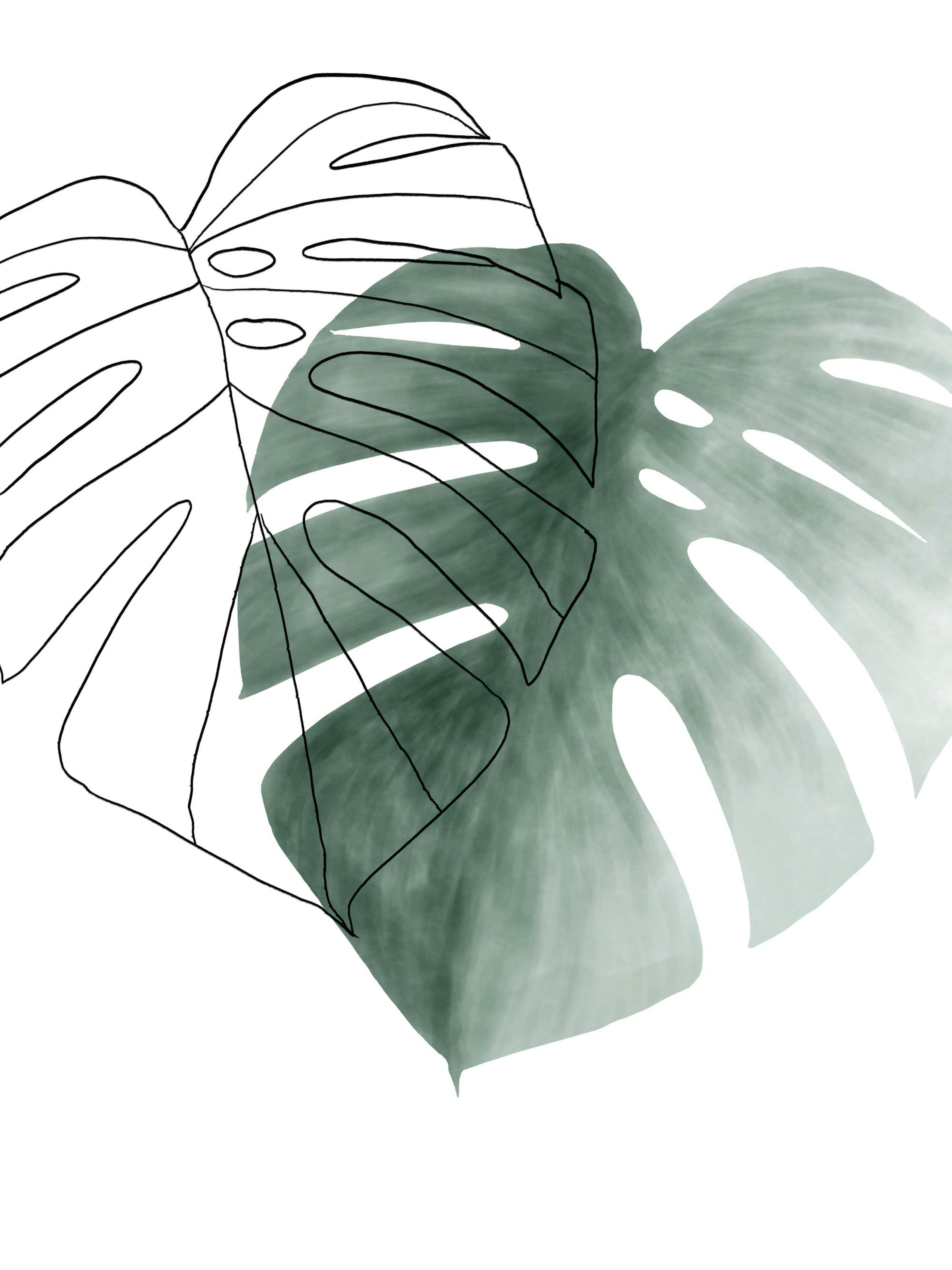 Watercolor Leaves No2 Affiche