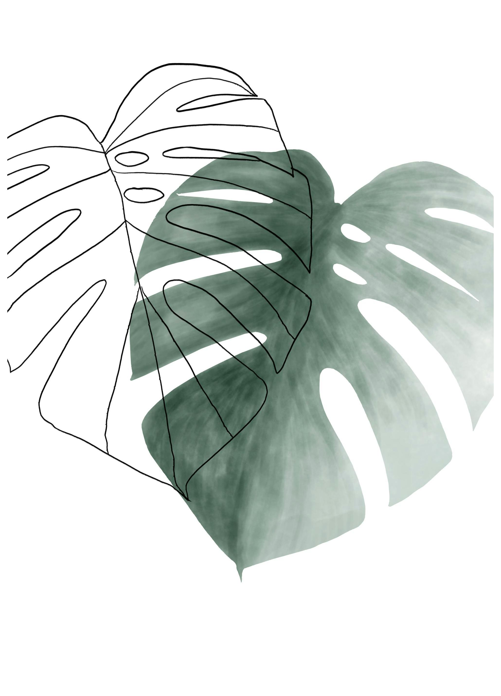 Watercolor Leaves No2 Poster (30x40 cm)-Poster