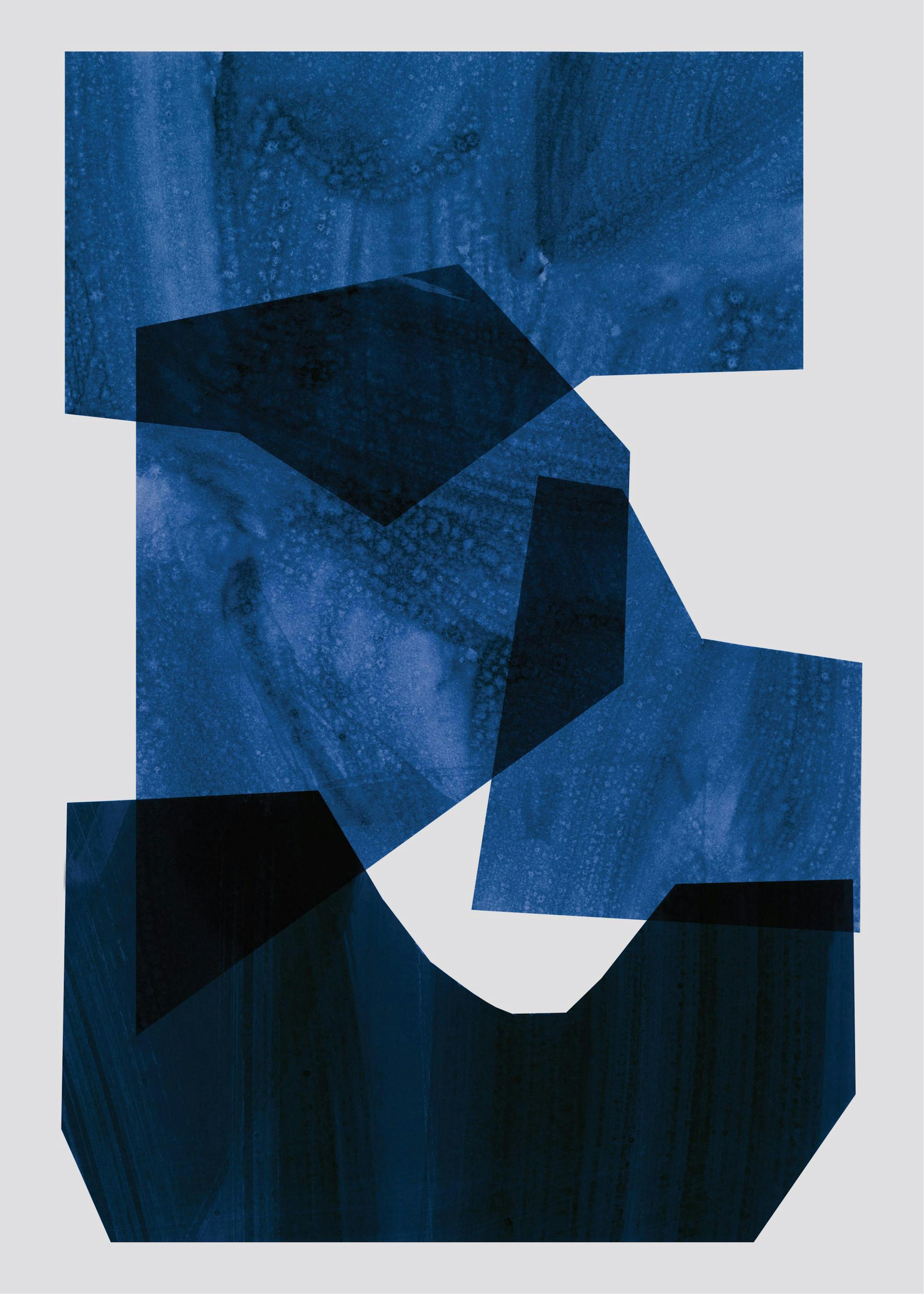 Blue Shapes No1 Plakat