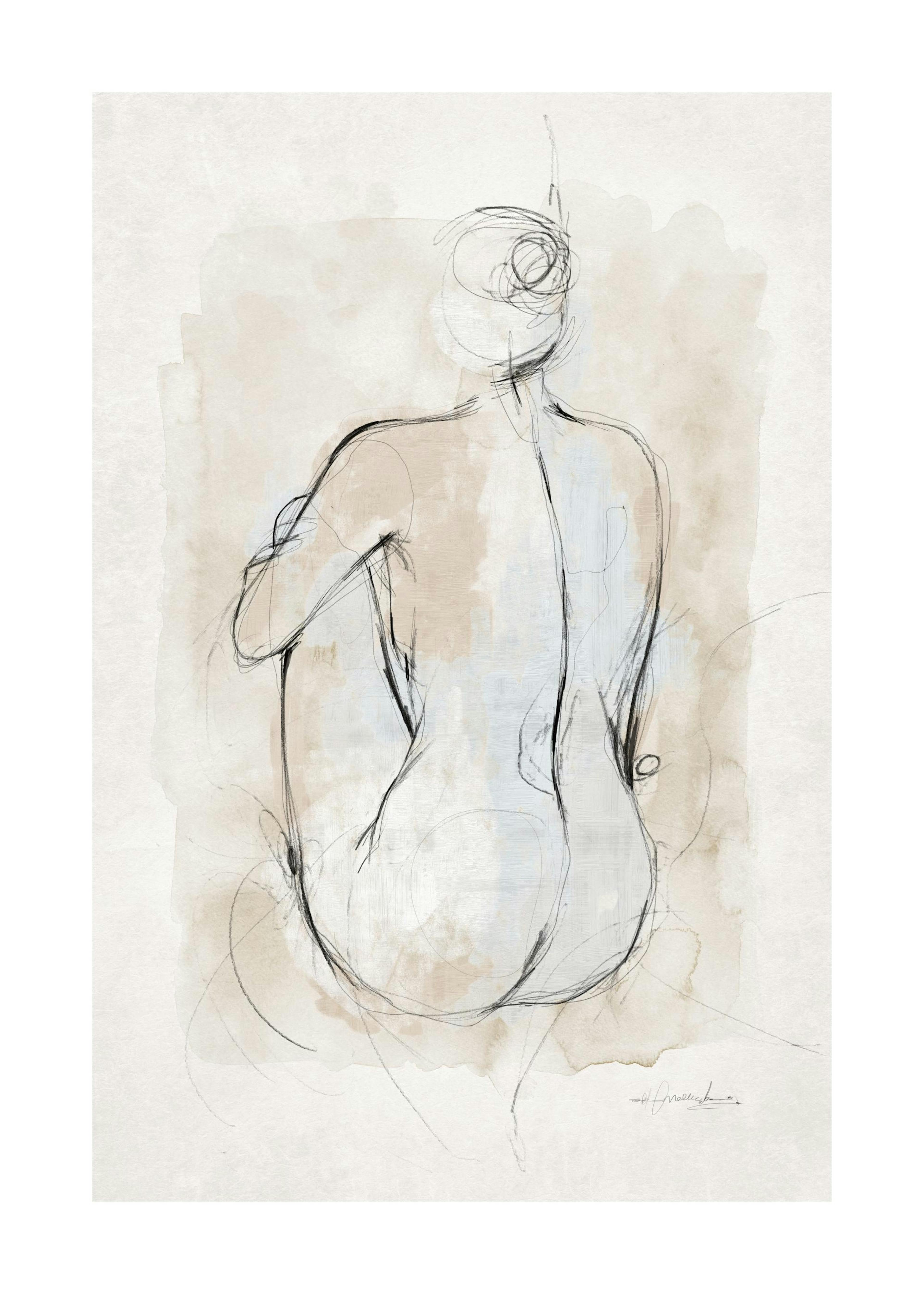 Abstract Body Sketch No1 Print 0