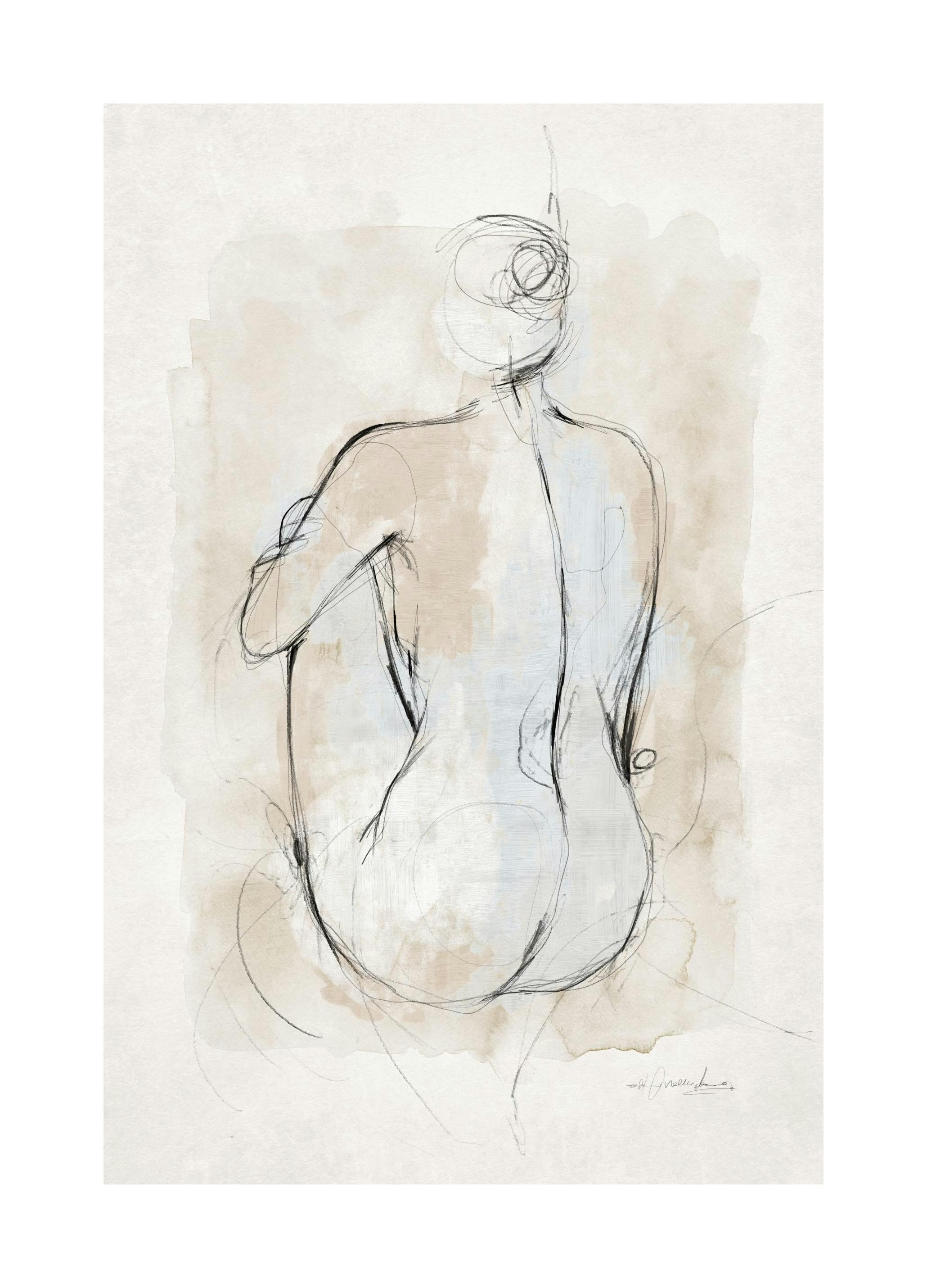 Abstract Body Sketch No1 Poster (50x70 cm) -  Aquarelle