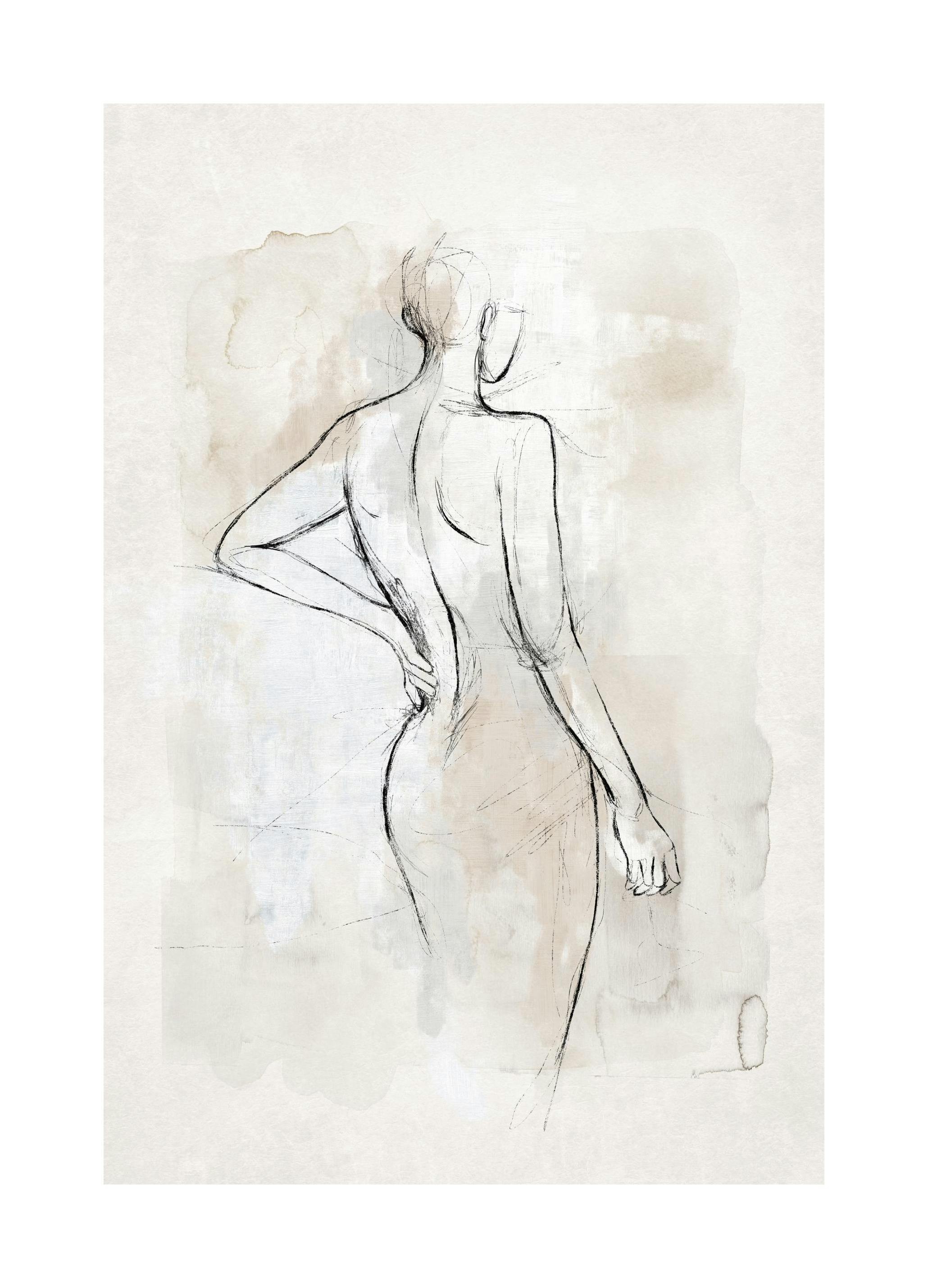 Abstract Body Sketch No2 Poster (50x70 cm) - Aquarellen