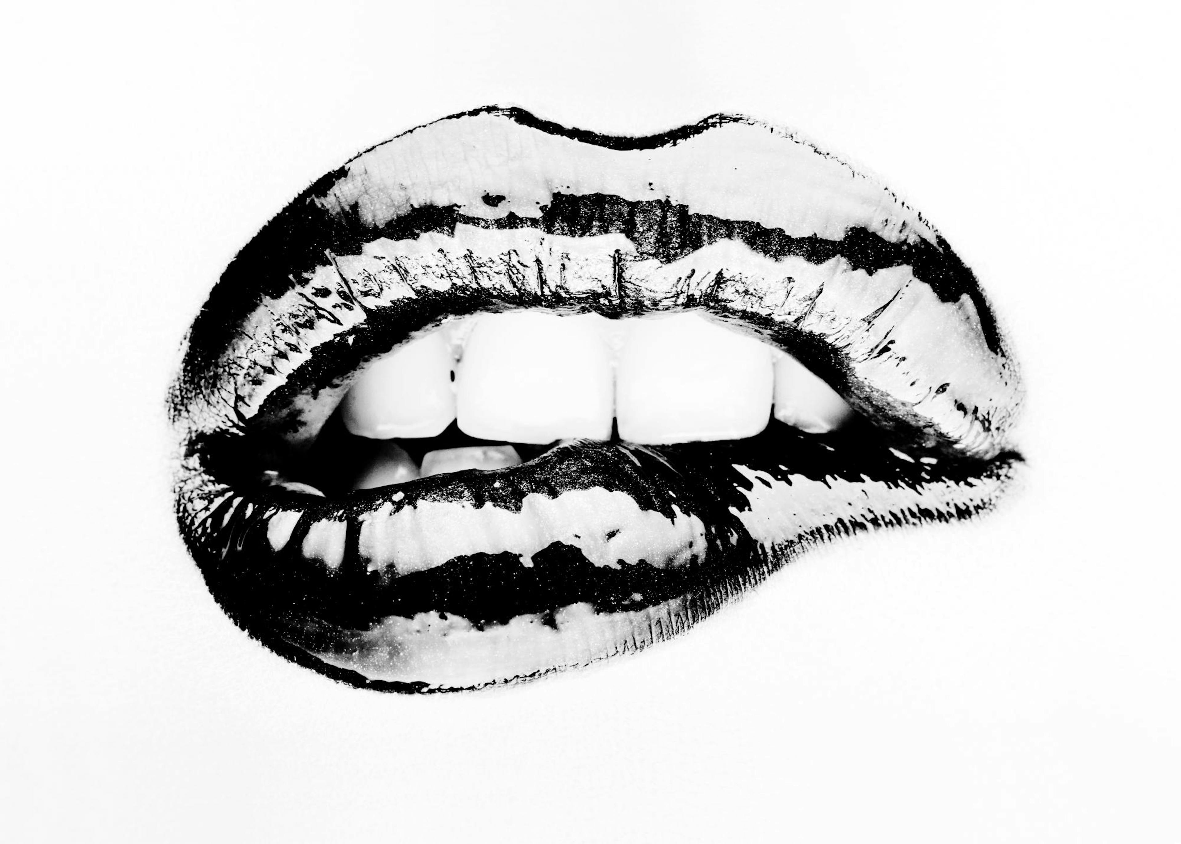 Monochrome Lips Poster 0