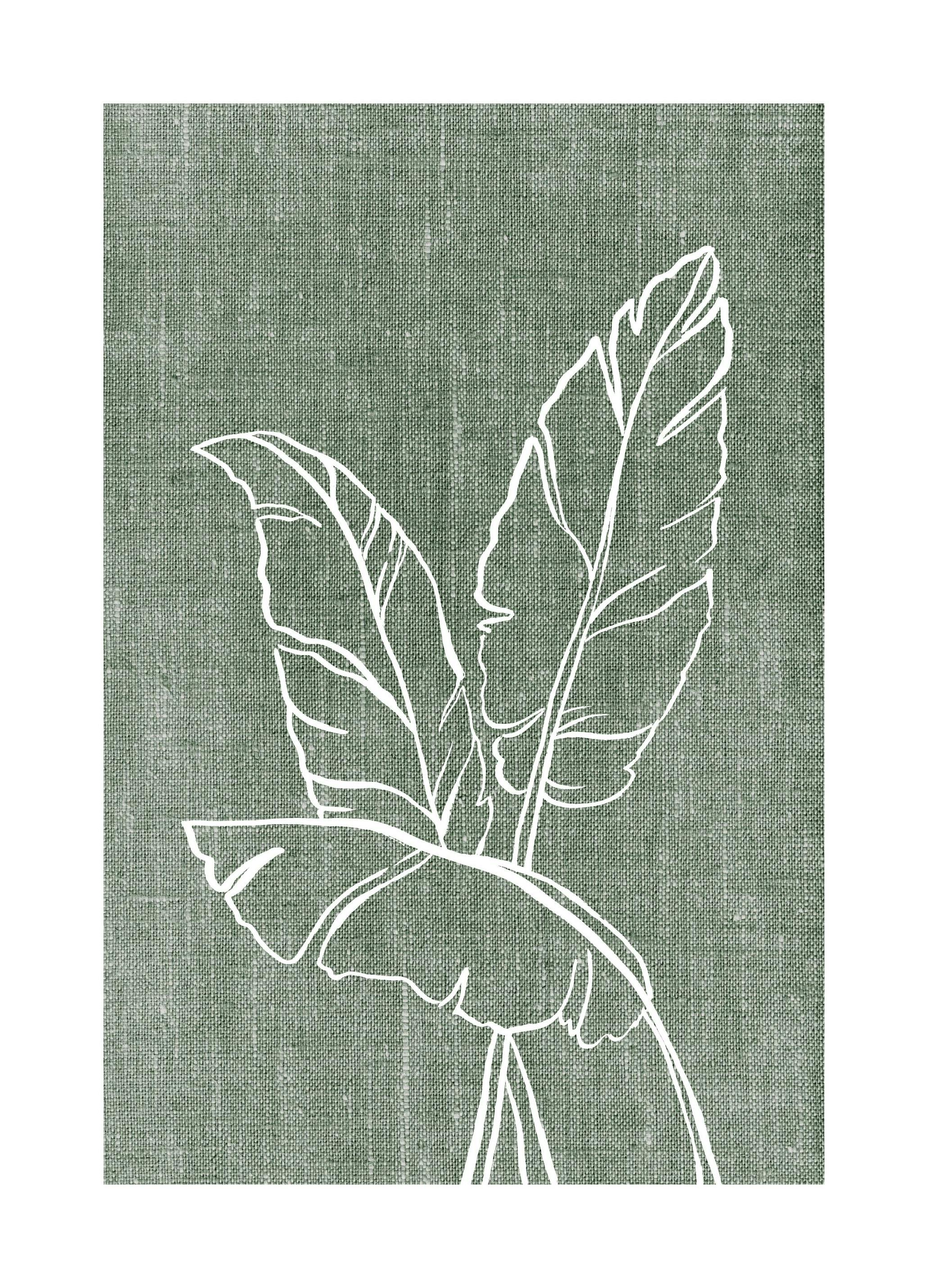Green Linen Leaves Poster (50x70 cm)