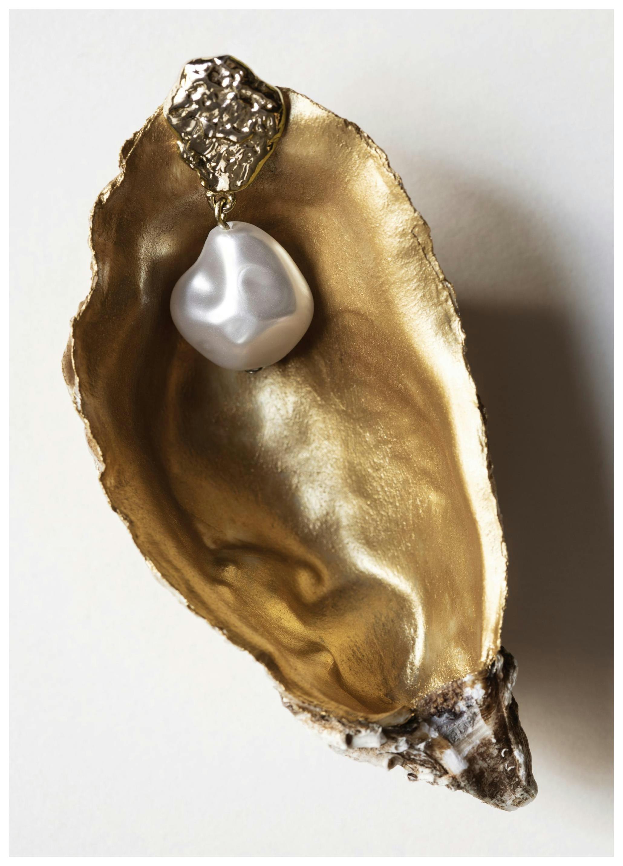 Golden Seashell Plakat (30x40 cm)- Plakaty do kuchni