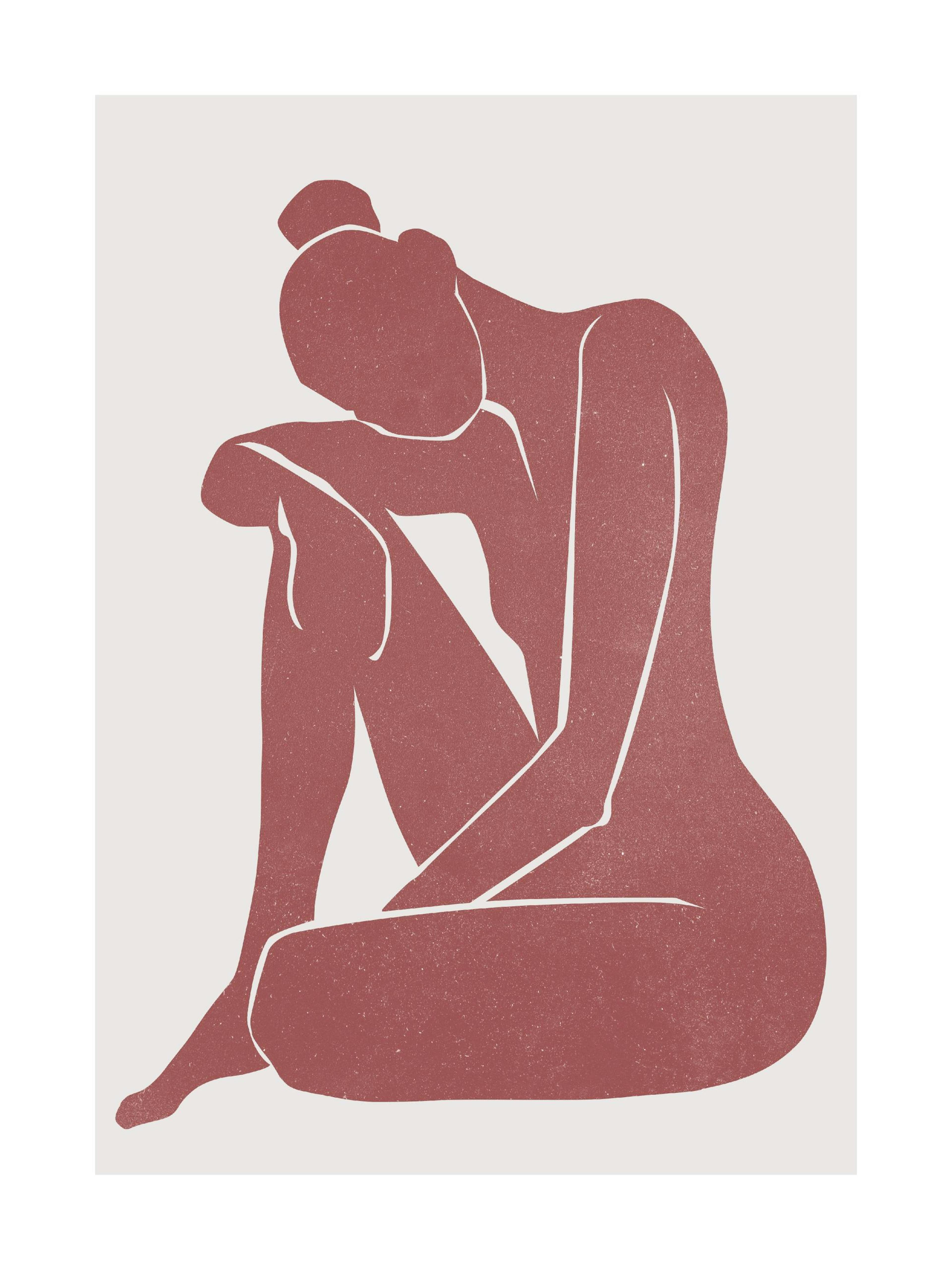 Burnt Sienna Figure Print