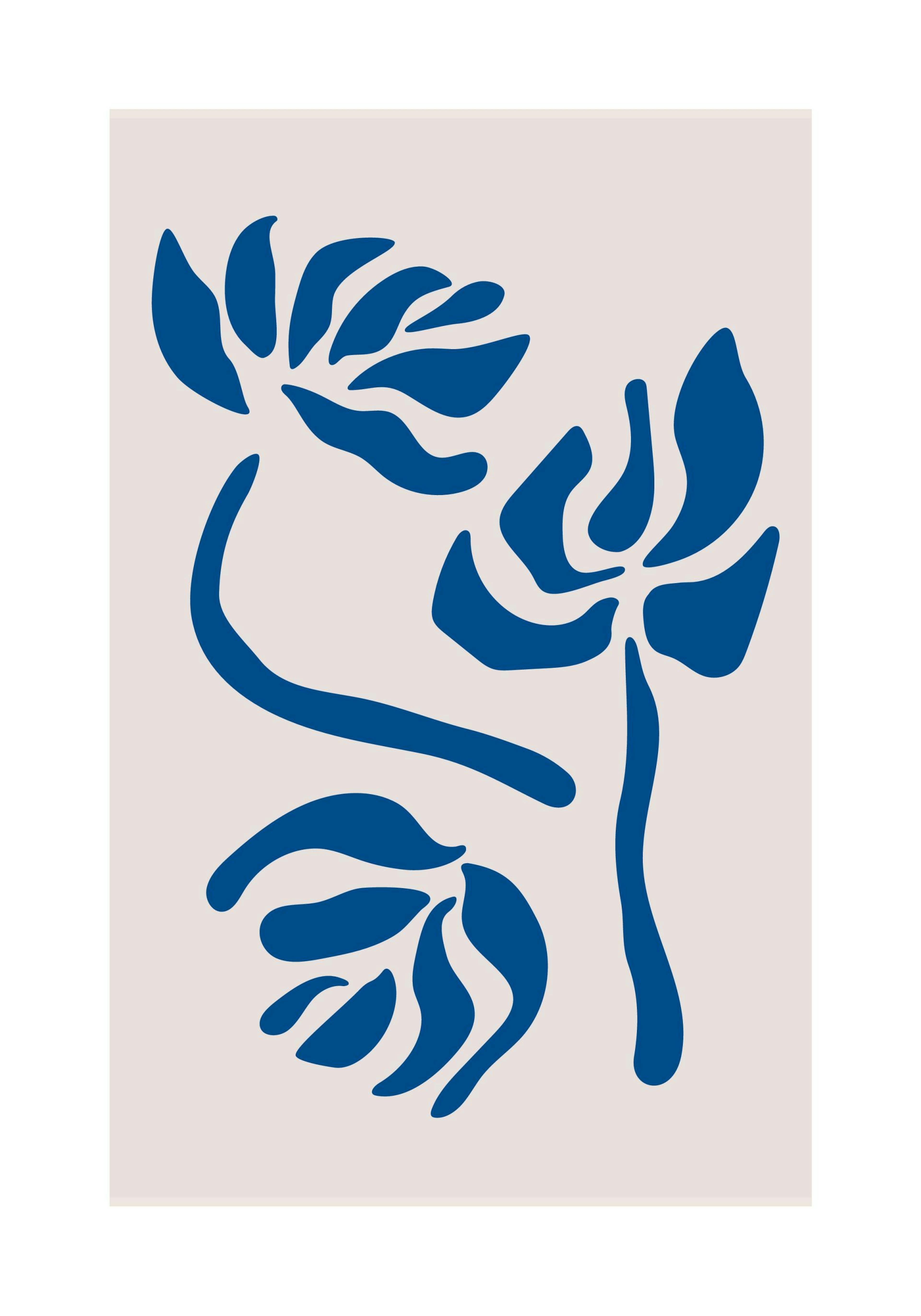 Blue Graphic Flowers Poster