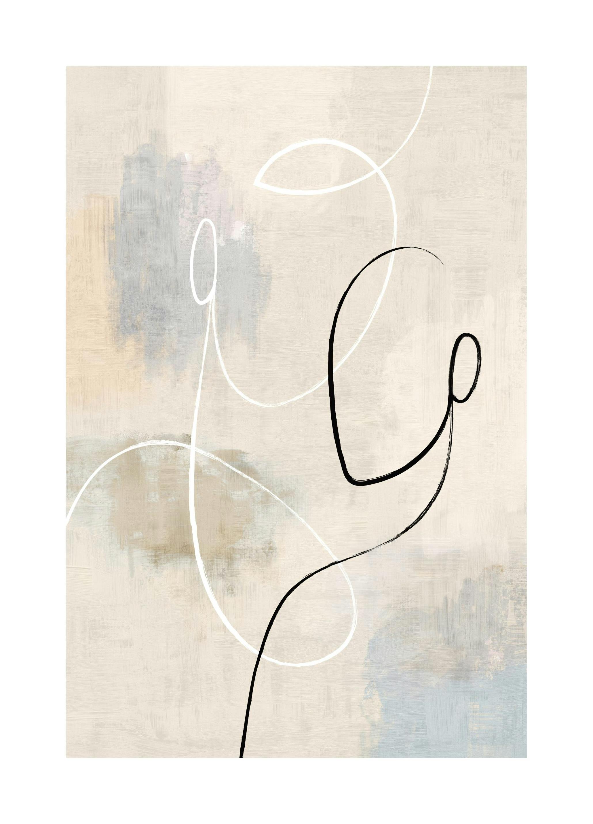 Dual Lines No1 Poster (50x70 cm) - Moderne kunst