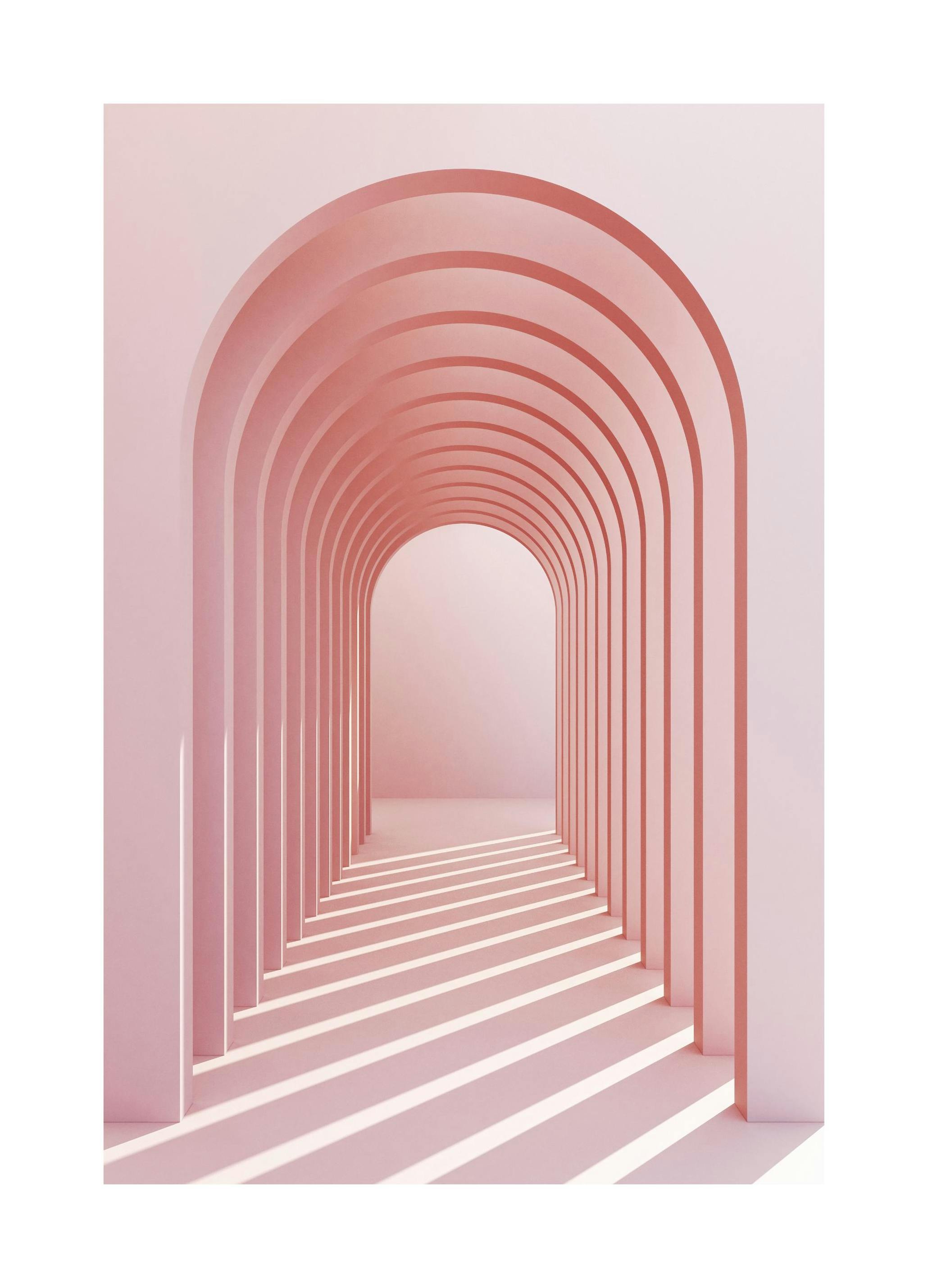 Pink Archway Poster (30x40 cm) - Architectuur