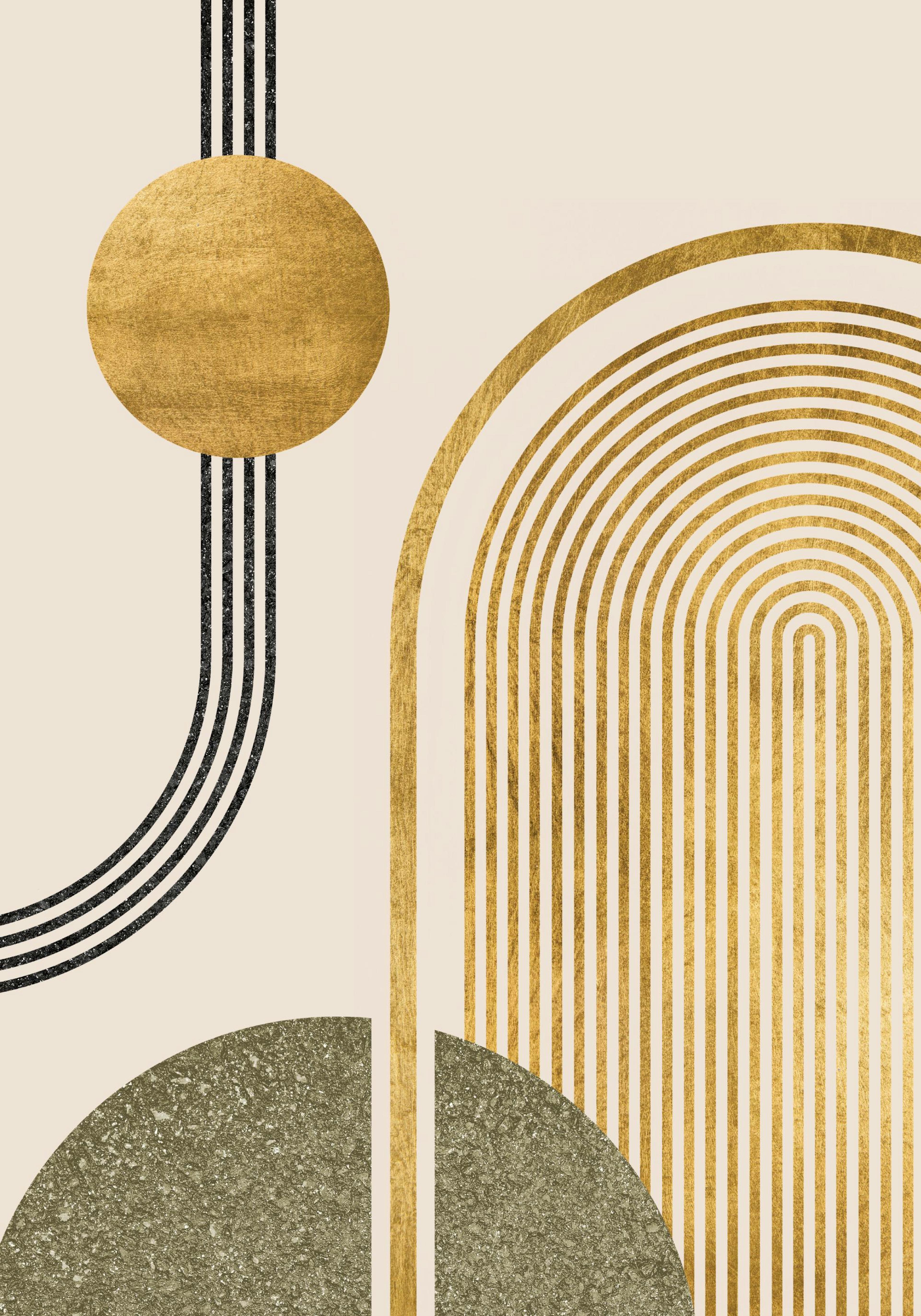 Green & Gold No1 Print