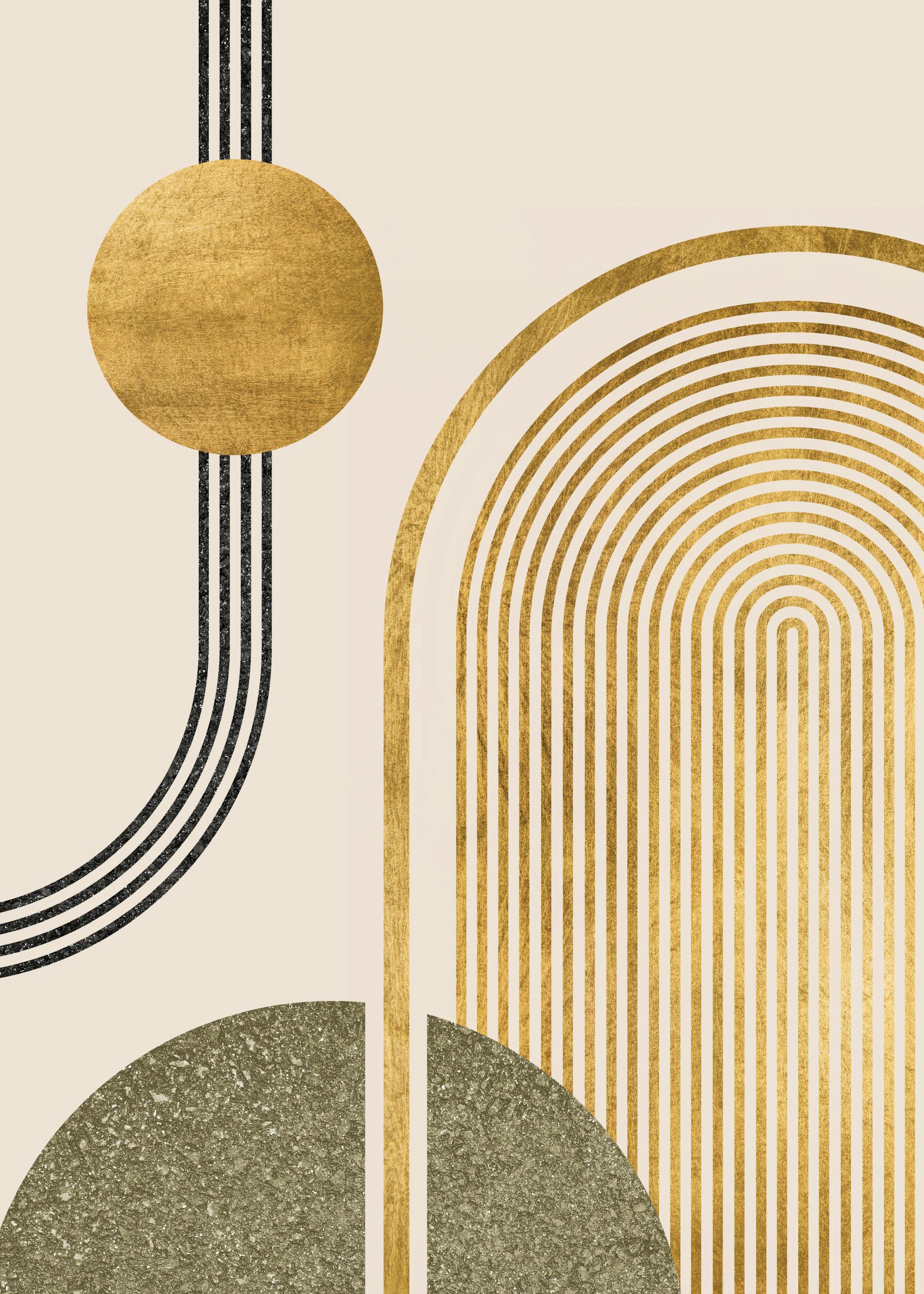 Green & Gold No1 Print 0