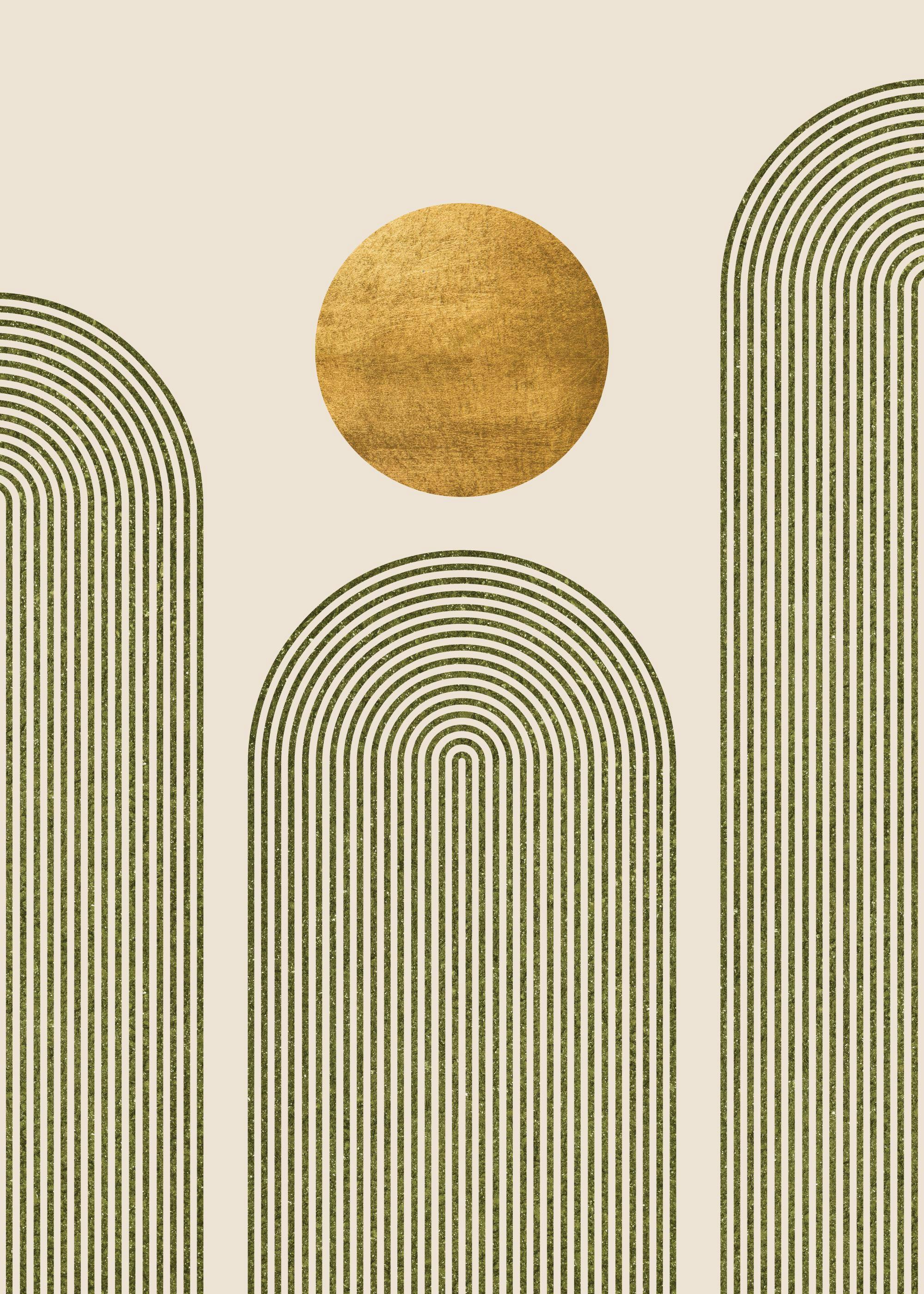 Green & Gold No2 Print 0