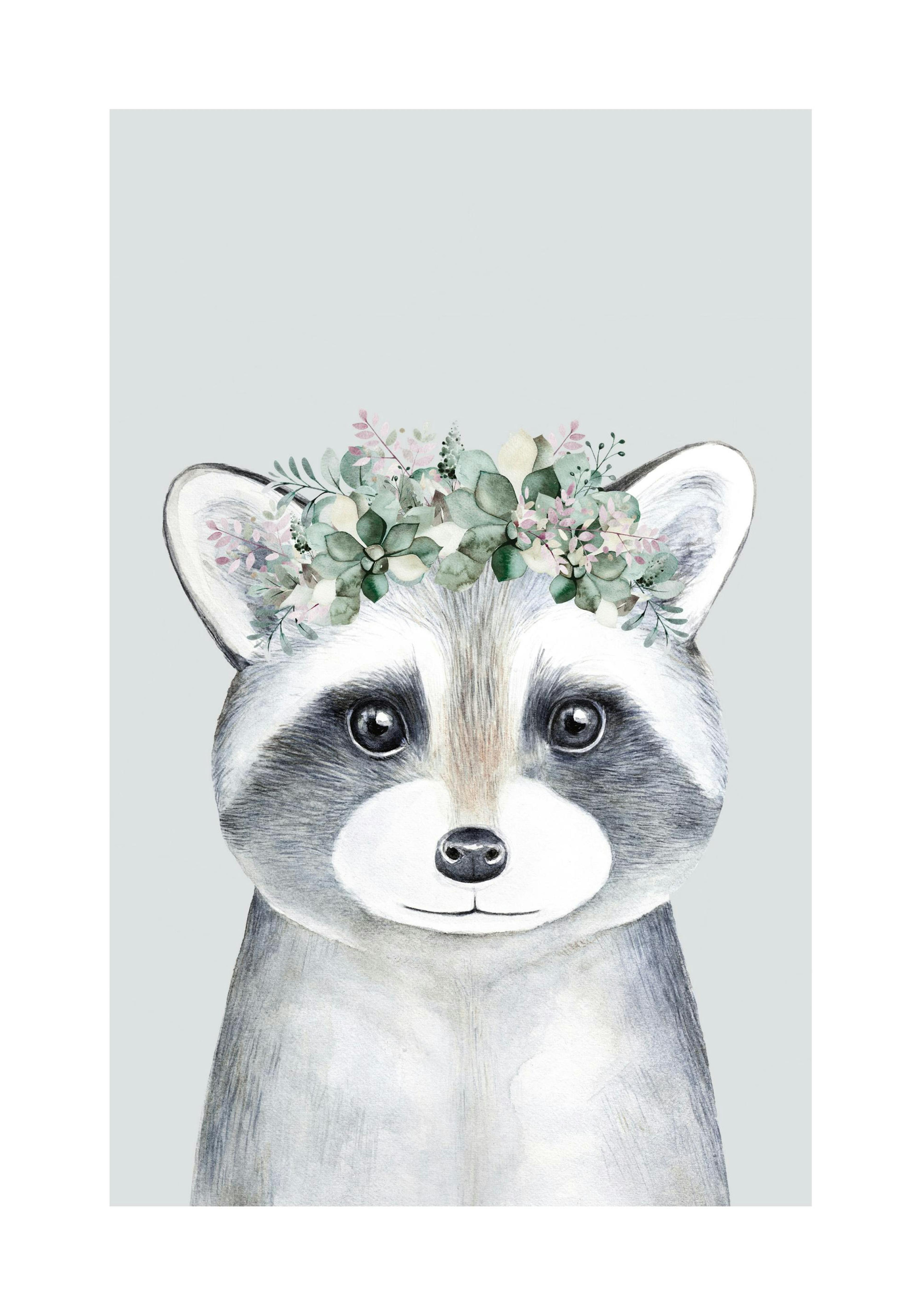 Flower Raccoon 포스터